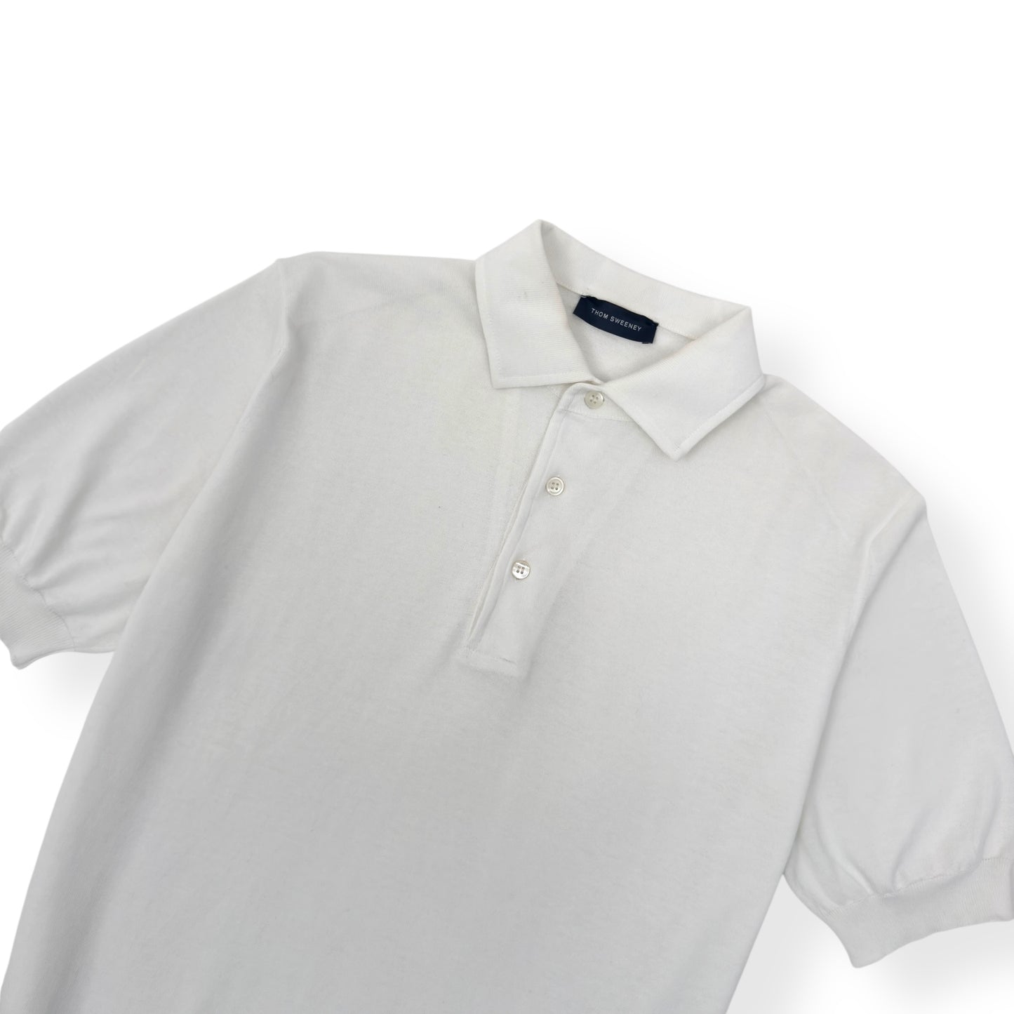 THOM SWEENEY COTTON POLO SHIRT WHITE M