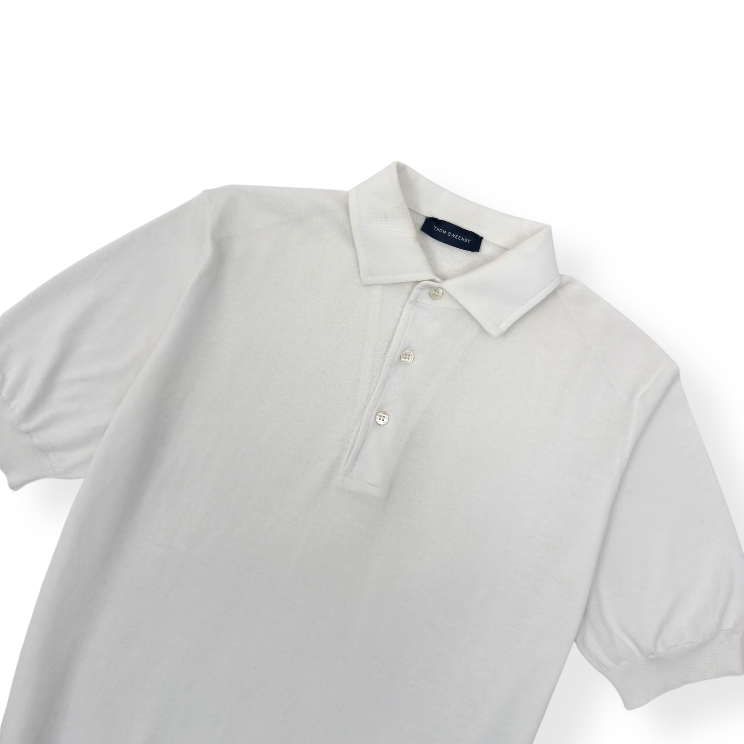 THOM SWEENEY COTTON POLO SHIRT WHITE M