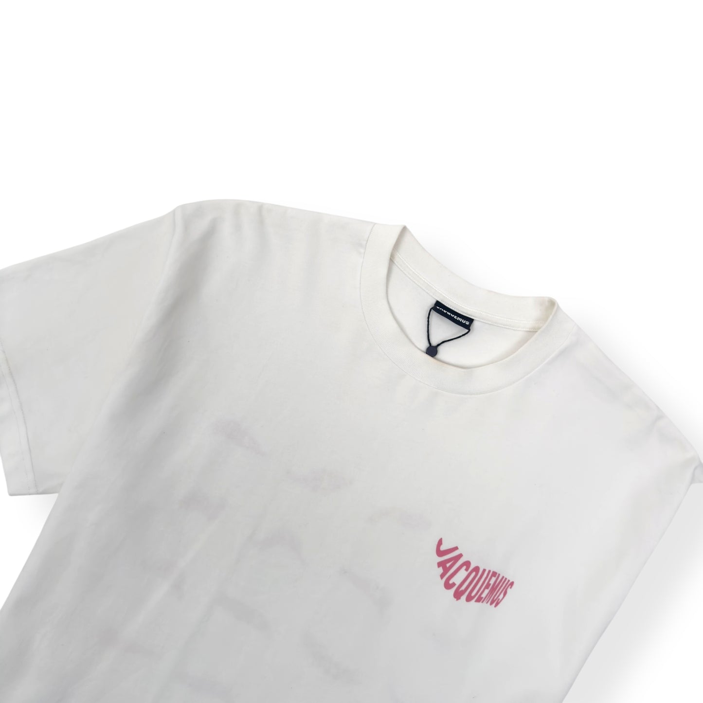 JACQUEMUS LE T-SHIRT VAGUE PRINT LOGO T-SHIRT PINK / WHITE XL