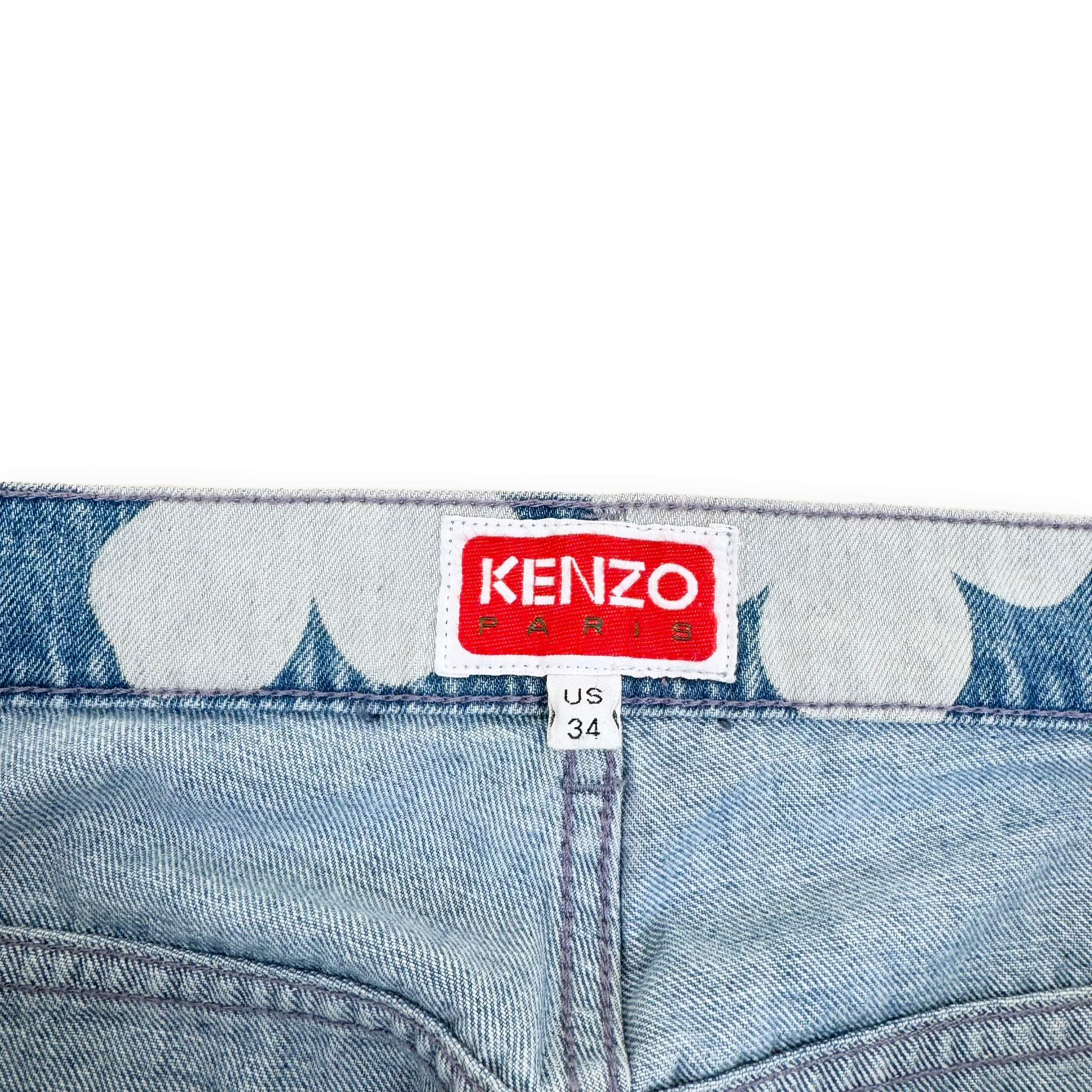 KENZO PARIS BOTAN LOOSE FIT DENIM JEANS BLUE 34”