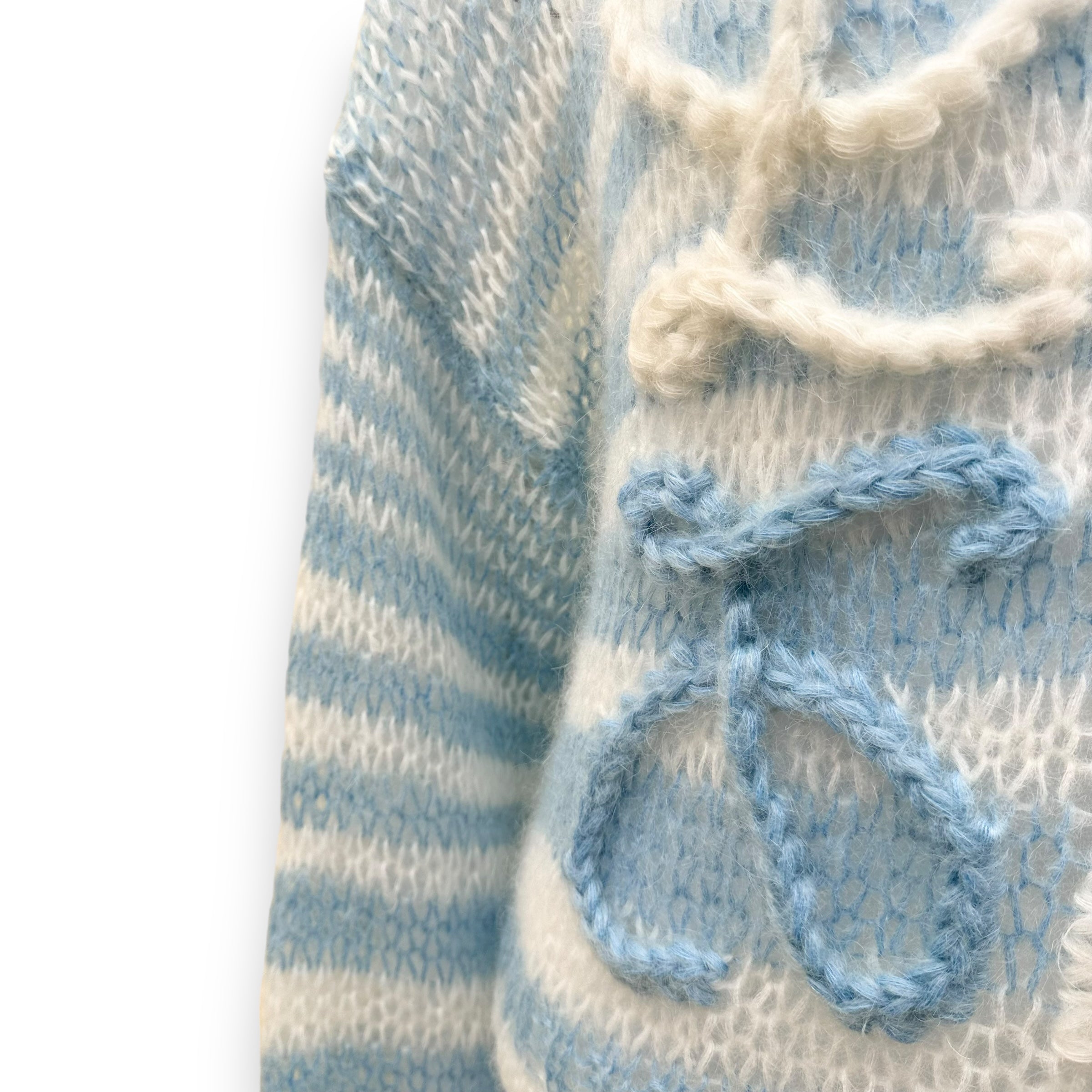 LOEWE MOHAIR ANAGRAM KNITTED SWEATER BLUE / WHITE S
