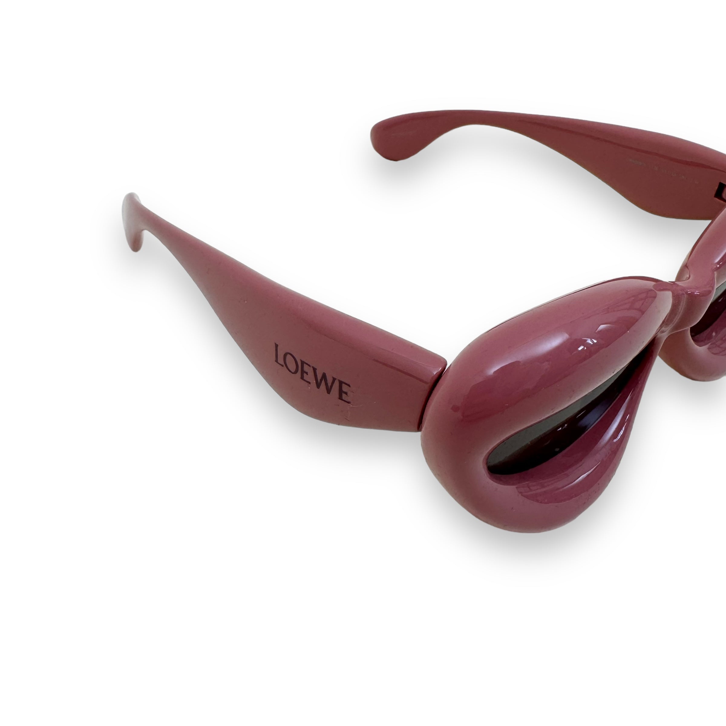 LOEWE INFLATED CATEYE NYLON SUNGLASSES PINK