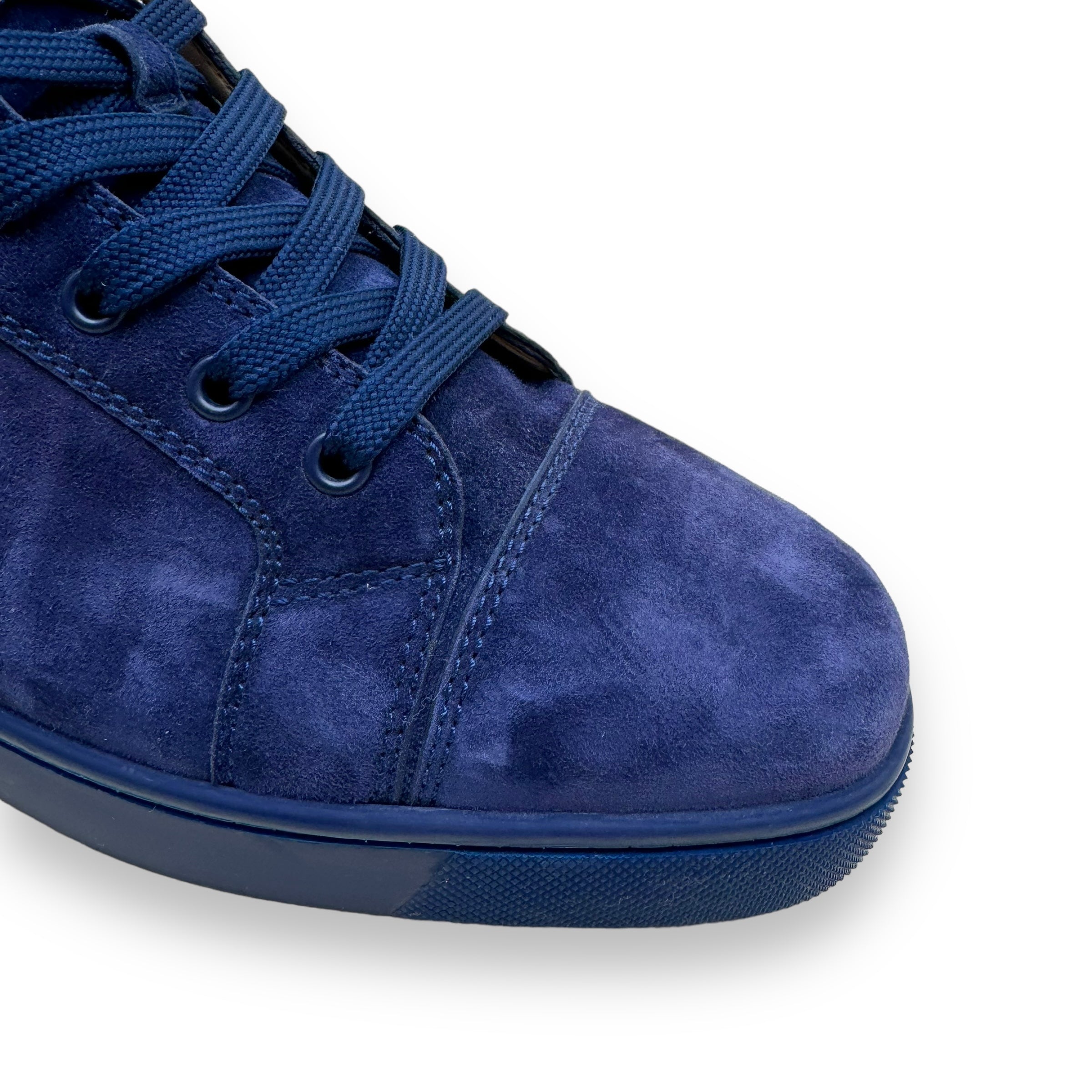 CHRISTIAN LOUBOUTIN LOUIS ORLATO VEAU VELOUR SNEAKER NAVY UK9