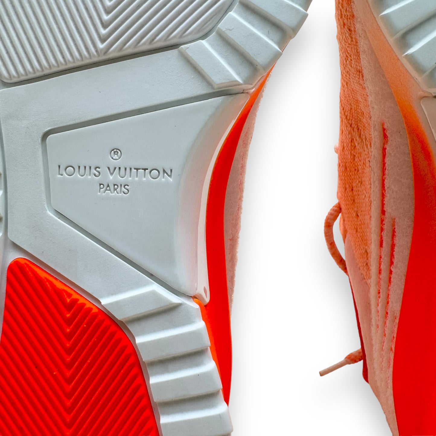 LOUIS VUITTON V.N.R TECHNICAL KNIT SNEAKER ORANGE UK8.5