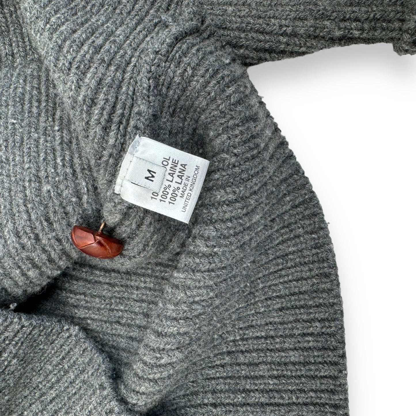 THOM SWEENEY SINGLE BREASTED WOOL SHAWL CARDIGAN GREY M