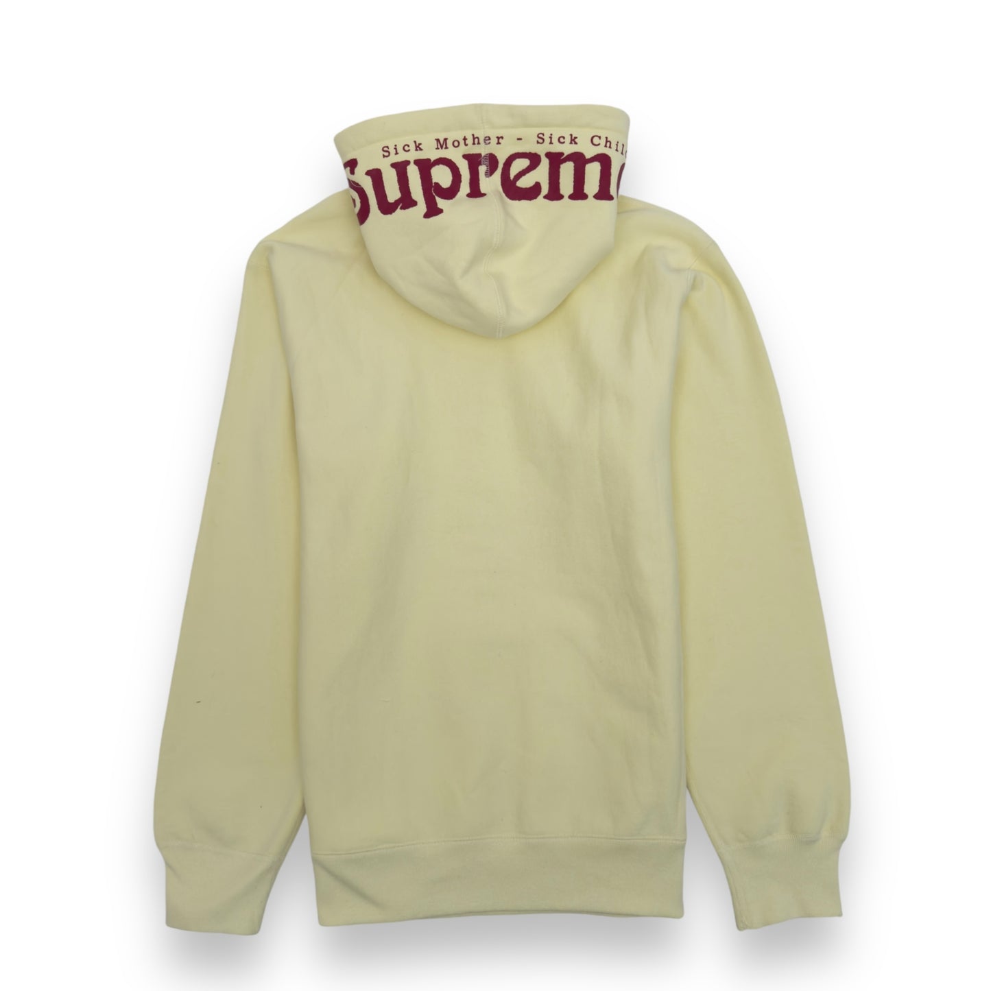 SUPREME SICK MOTHER HOODIE PALE YELLOW / RED XL