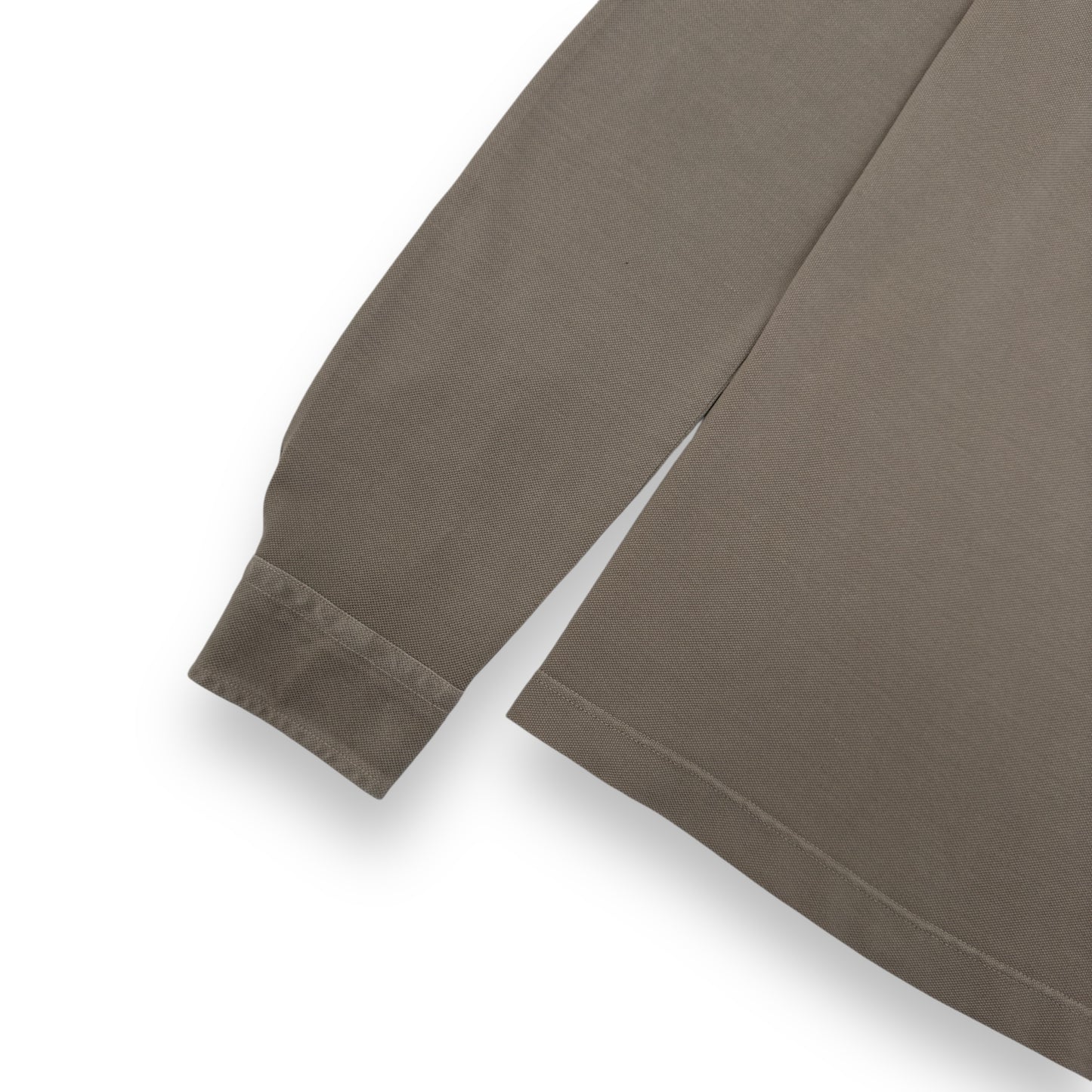 THOM SWEENEY LONG SLEEVE POLO SHIRT TAUPE M