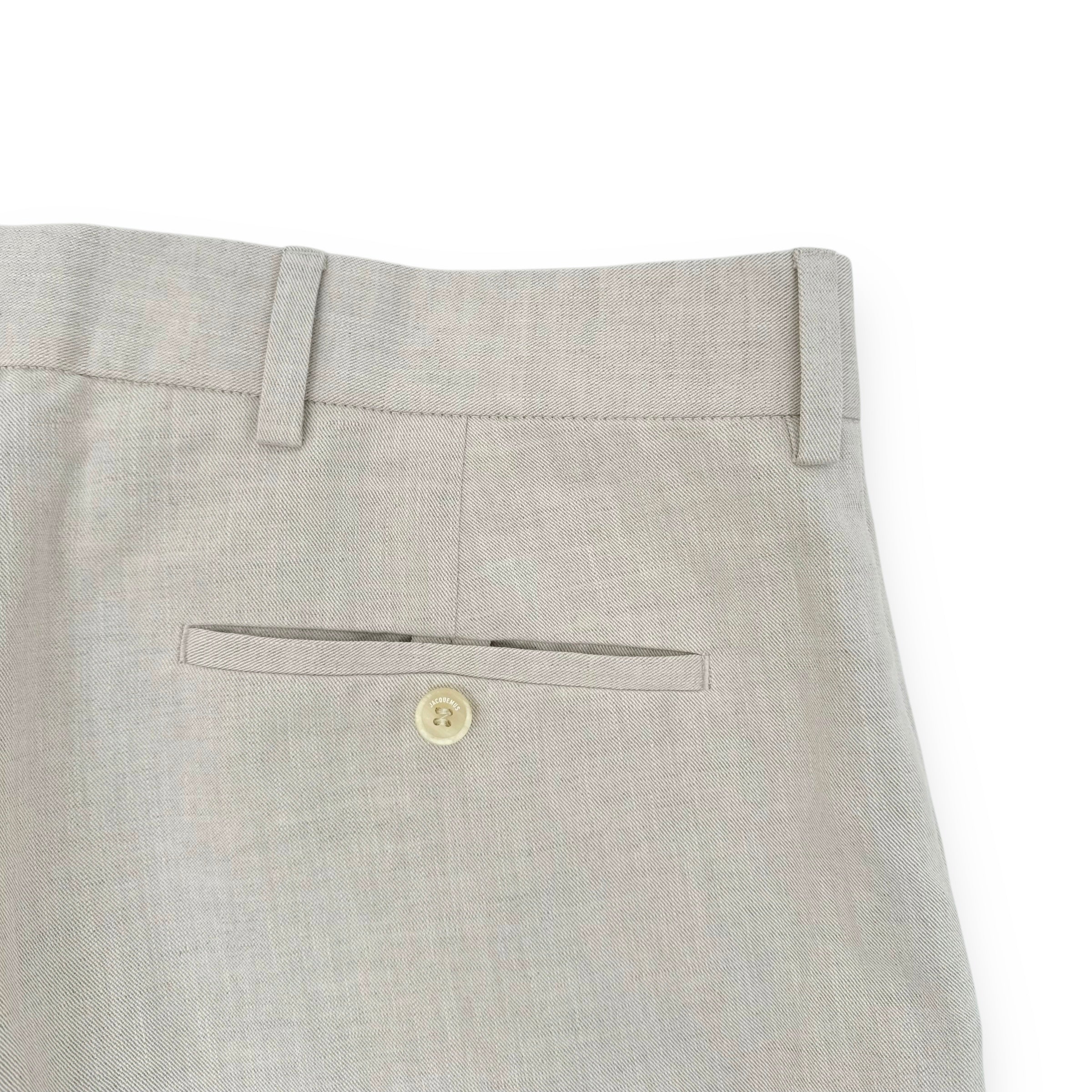 JACQUEMUS LE RAPHIA STRAIGHT LEG LINEN BLEND SUIT TROUSERS 54 / XXL