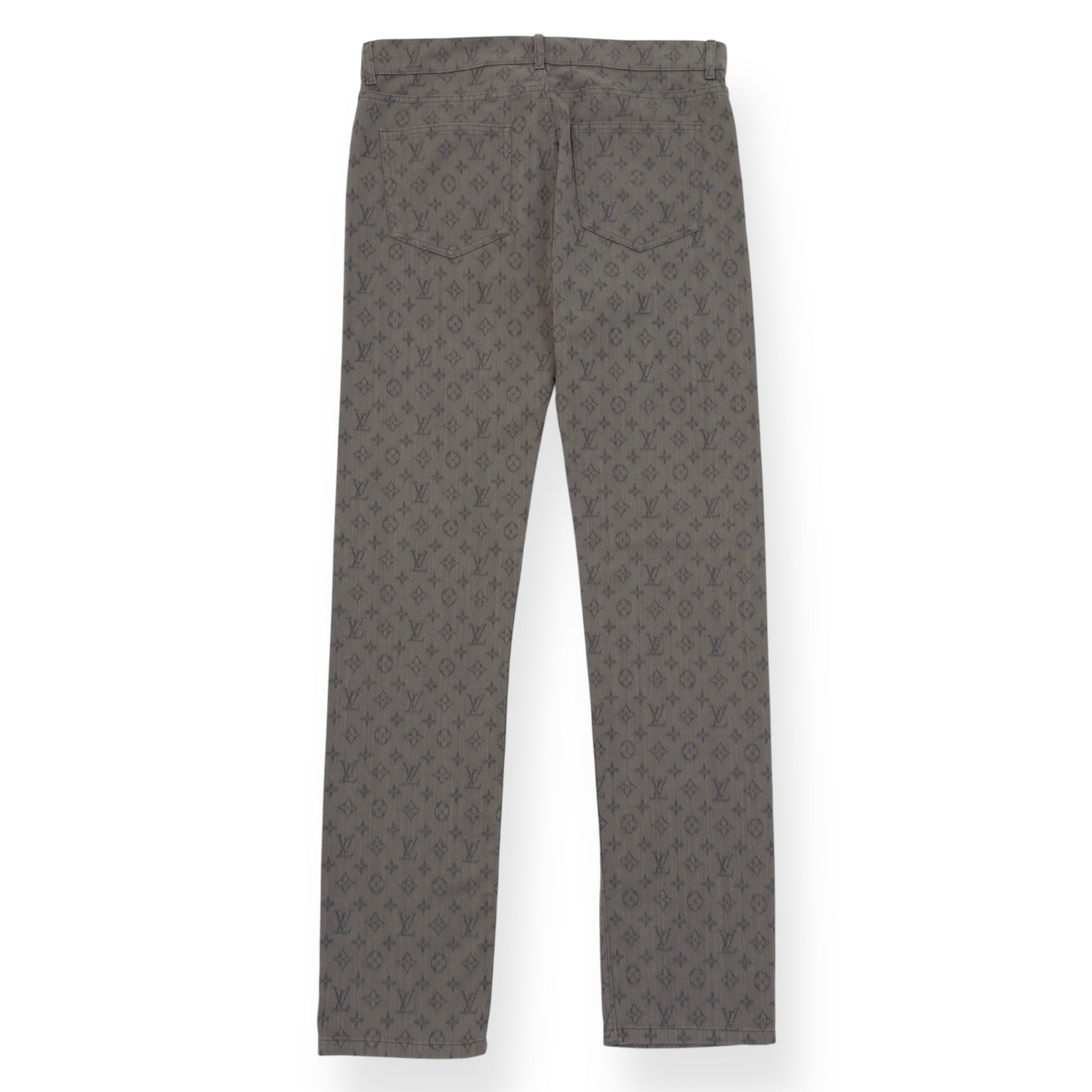LOUIS VUITTON MONOGRAM SLIM FIT DENIM JEANS GREY M