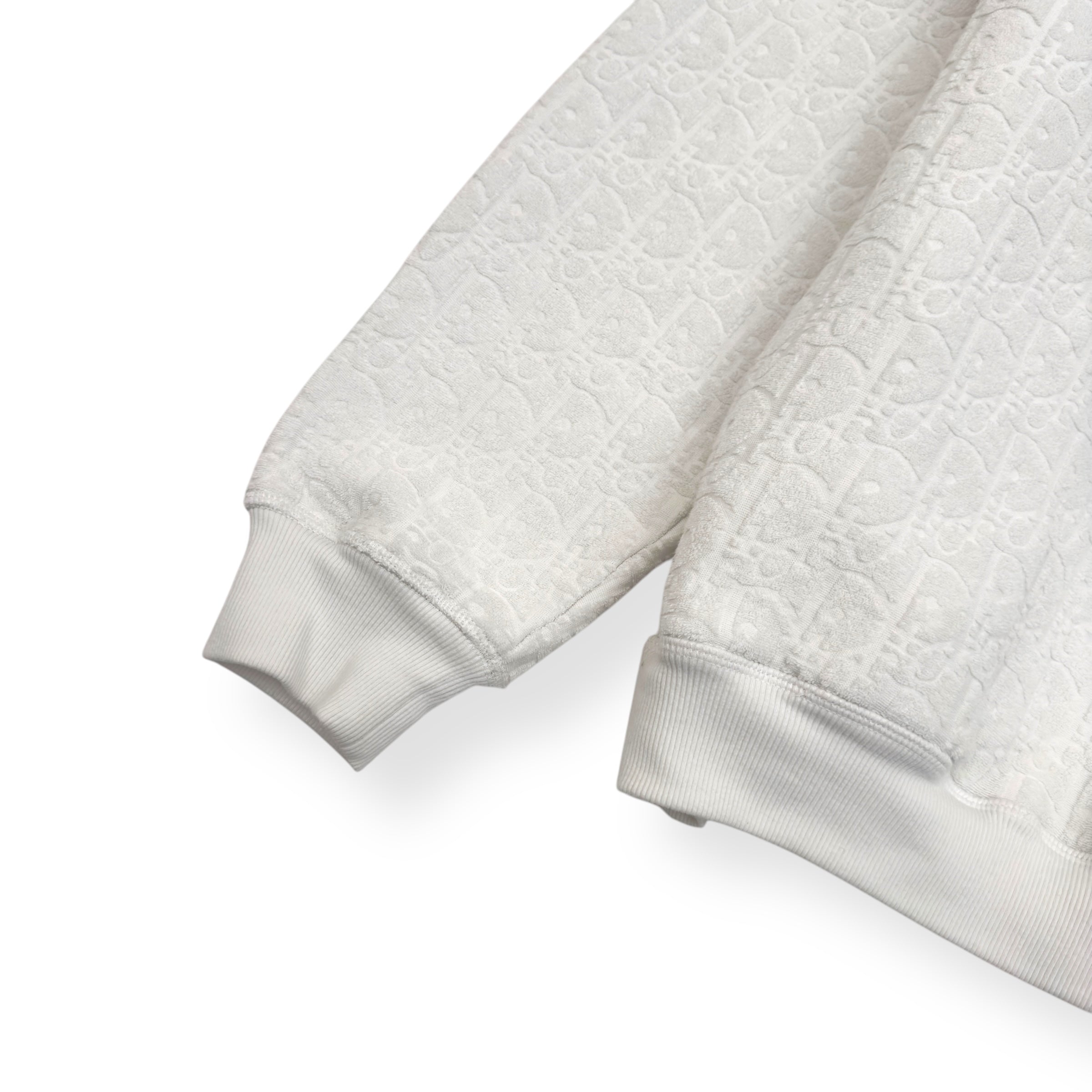 DIOR OBLIQUE RELAXED-FIT HOODIE WHITE L