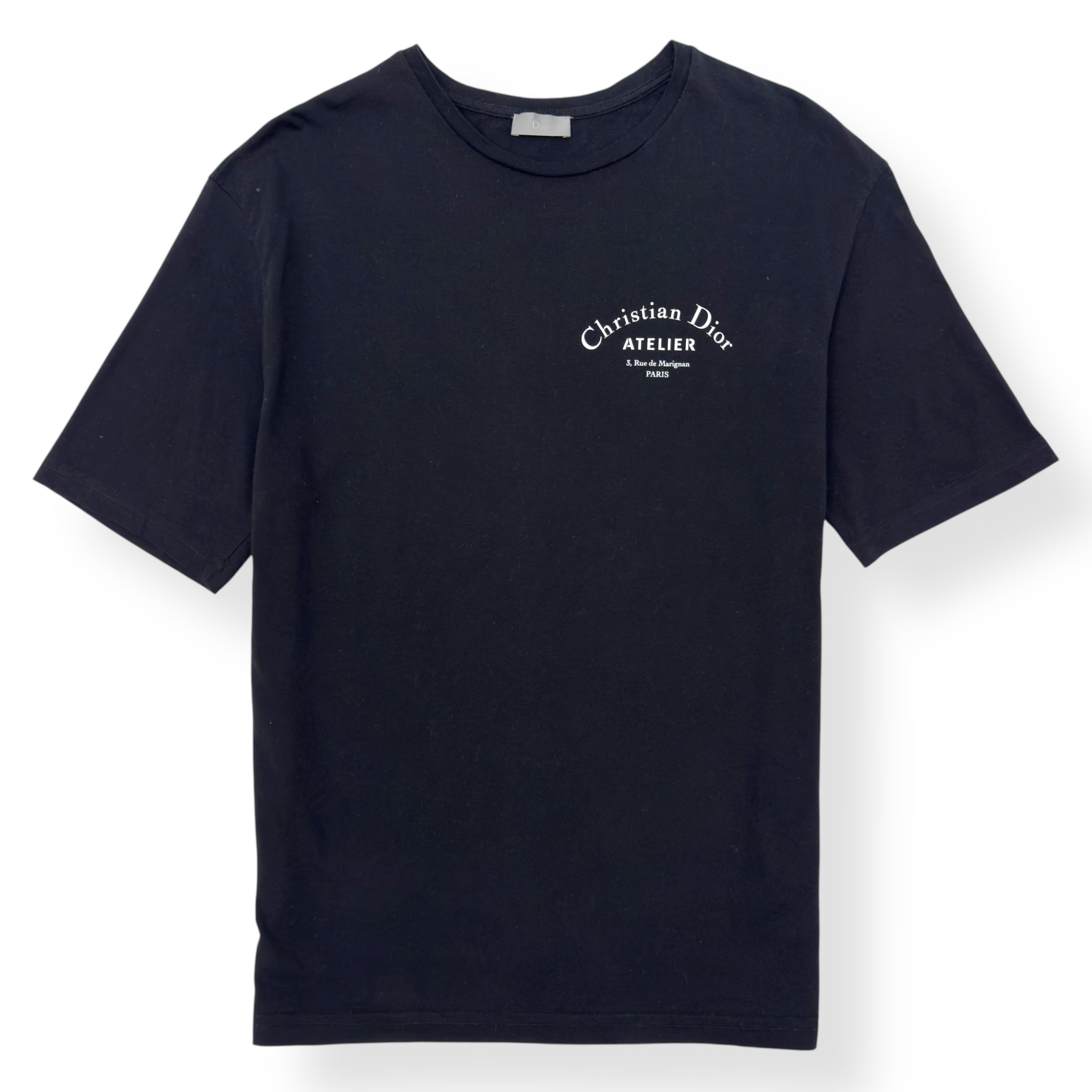 CHRISTIAN DIOR COTTON LOGO CREWNECK T-SHIRT BLACK / WHITE L