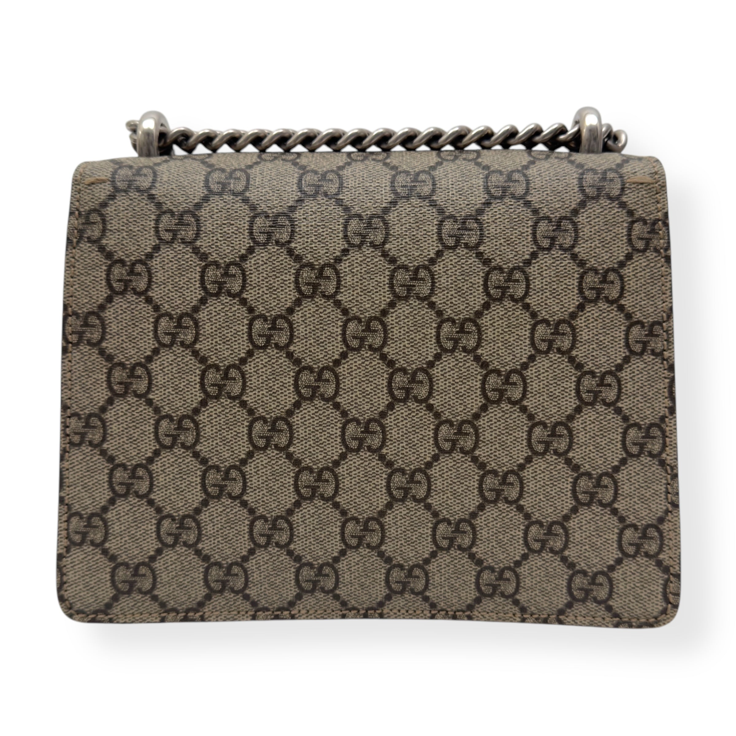 GUCCI GG SUPREME MONOGRAM DIONYSUS CANVAS SHOULDER BAG BEIGE S