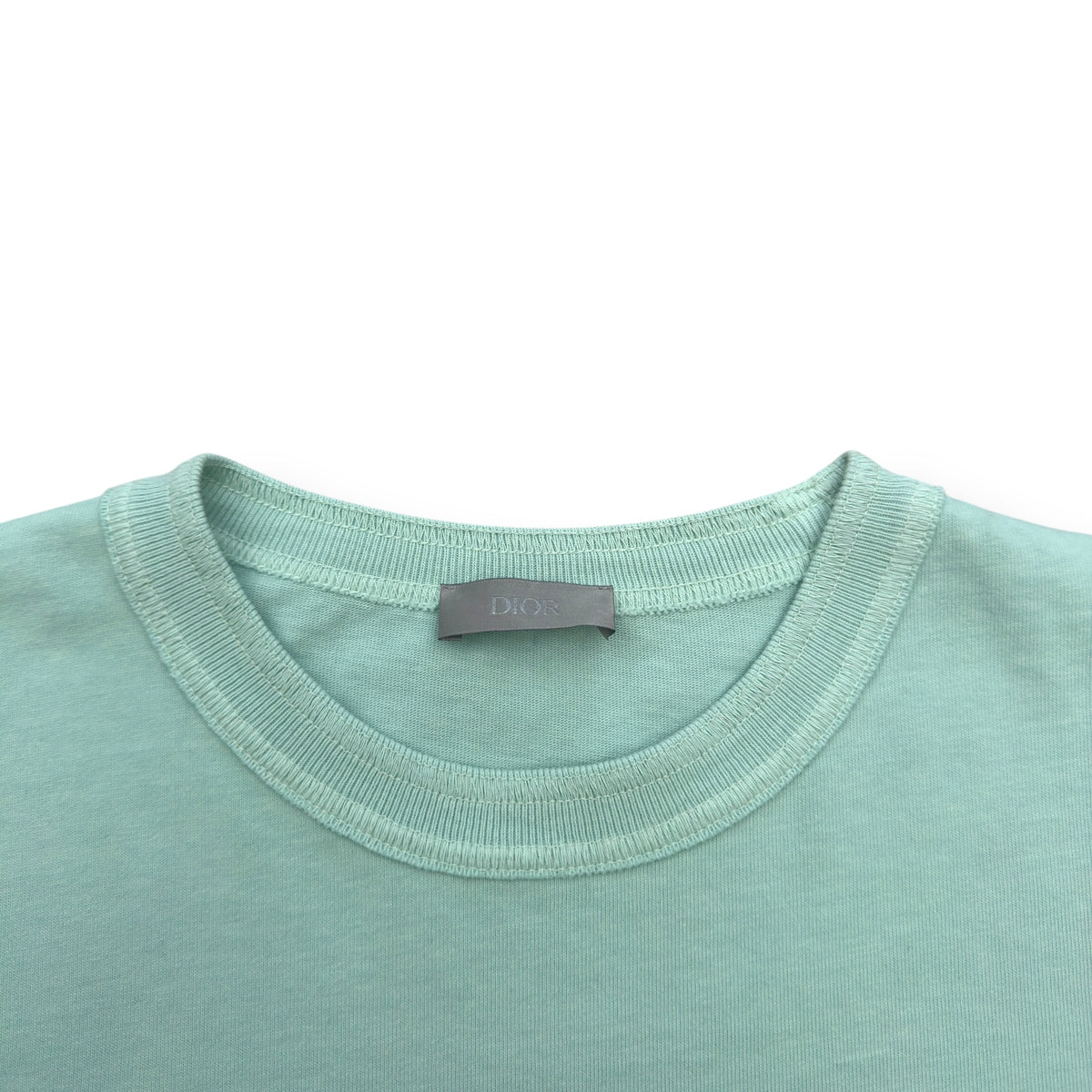 DIOR X STONE ISLAND OVERSIZED LOGO EMBROIDERED T-SHIRT TURQUOISE / WHITE XL