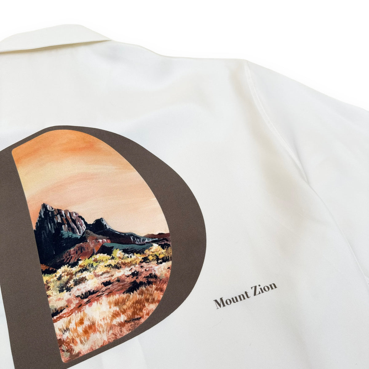 DIOR X JACK KEROUC ‘MOUNT ZION’ SILK SHIRT NATURAL L