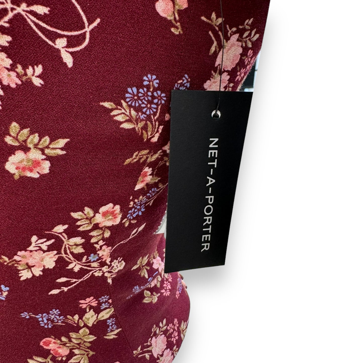 REFORMATION ELLORA FLORAL-PRINT TOP BURGUNDY UK8