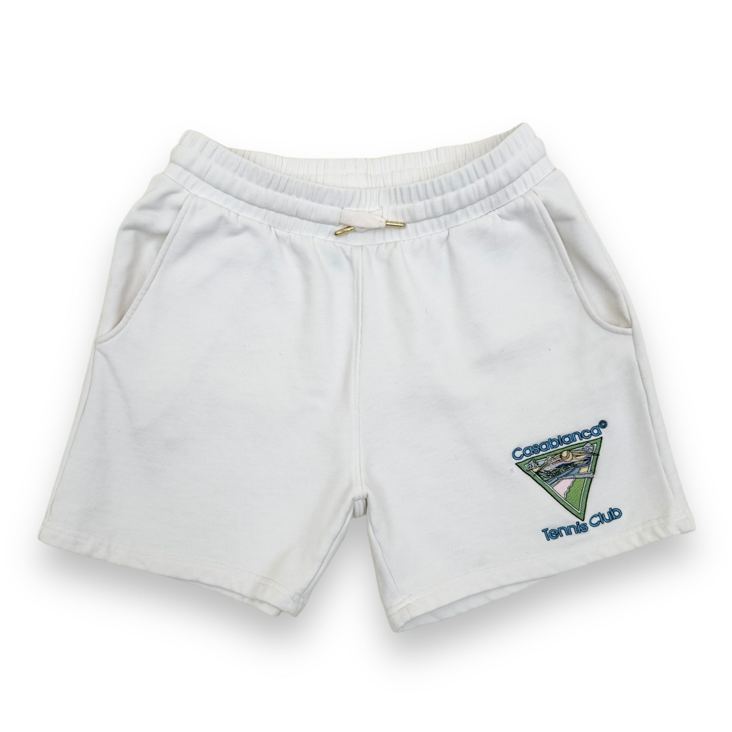 CASABLANCA TENNIS CLUB ICON SWEAT SHORTS WHITE M