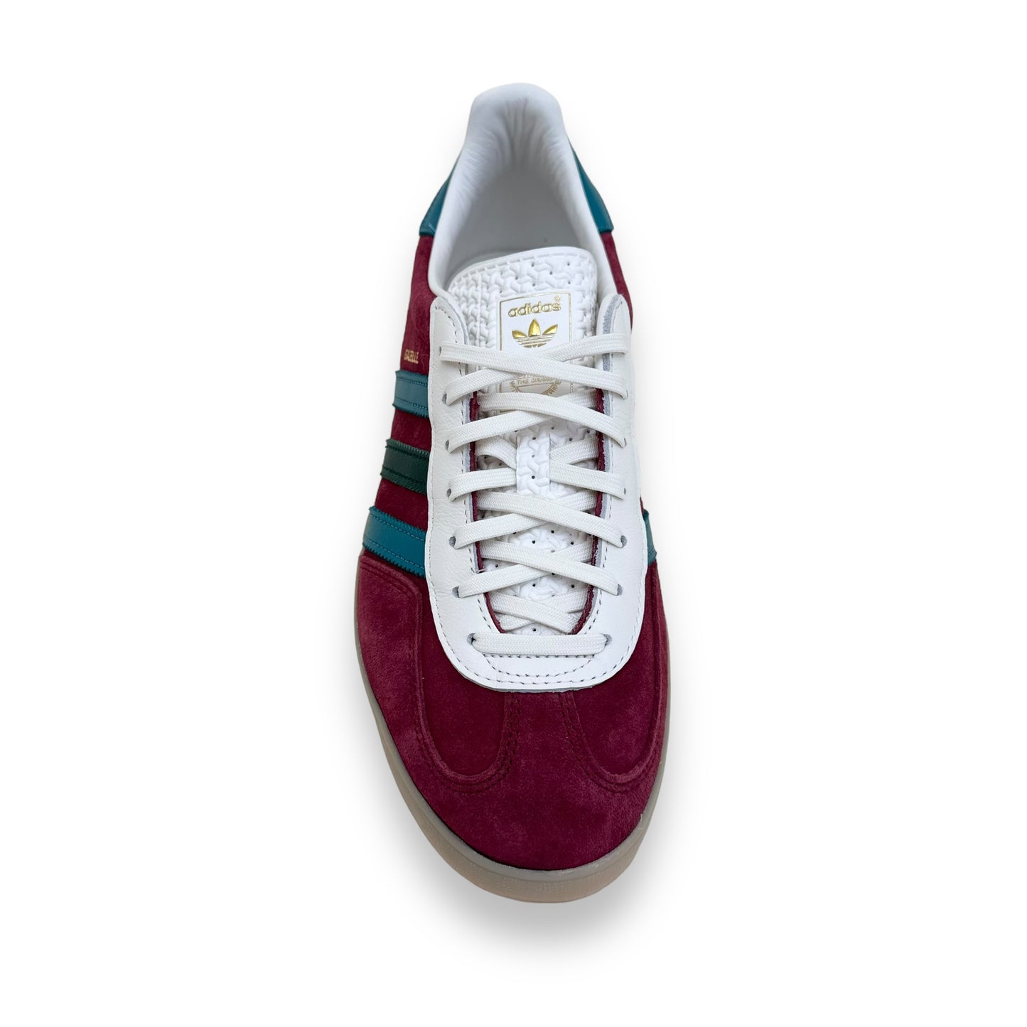 ADIDAS ORIGINAL GAZELLE INDOOR SUEDE SNEAKER BURGUNDY UK10