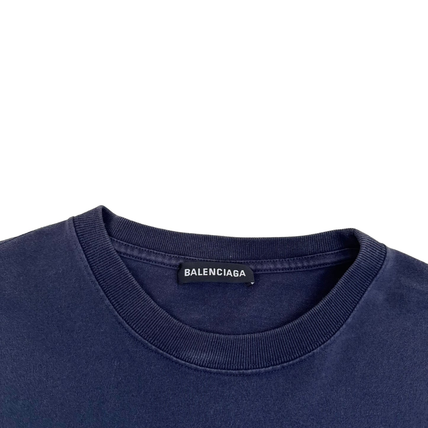 BALENCIAGA WRATH LOGO PRINT T-SHIRT NAVY L