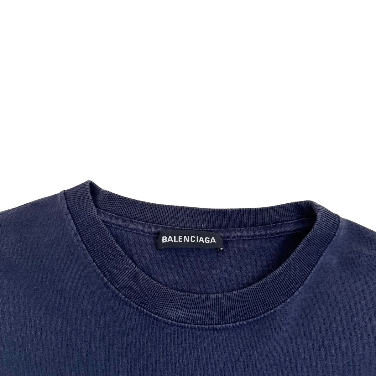 BALENCIAGA WRATH LOGO PRINT T-SHIRT NAVY L