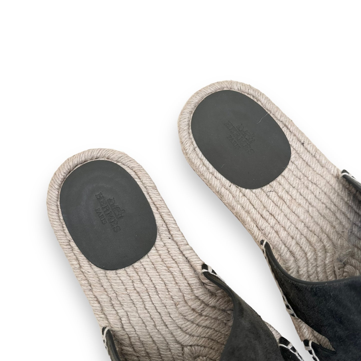 HERMES ANTIGUA ESPADRILLE VERT OLIVE UK8