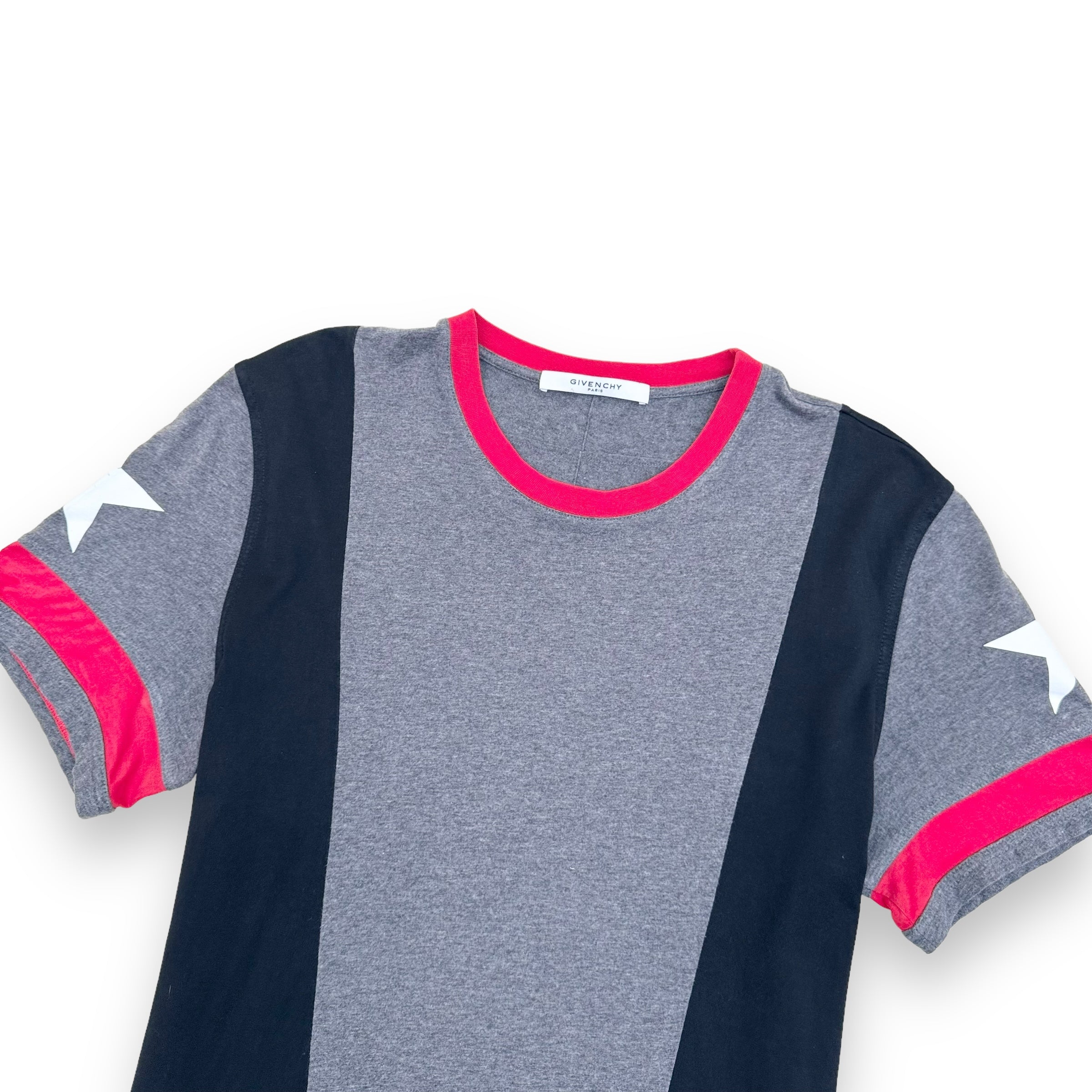 GIVENCHY PARIS STAR T-SHIRT BLACK / GREY / RED L