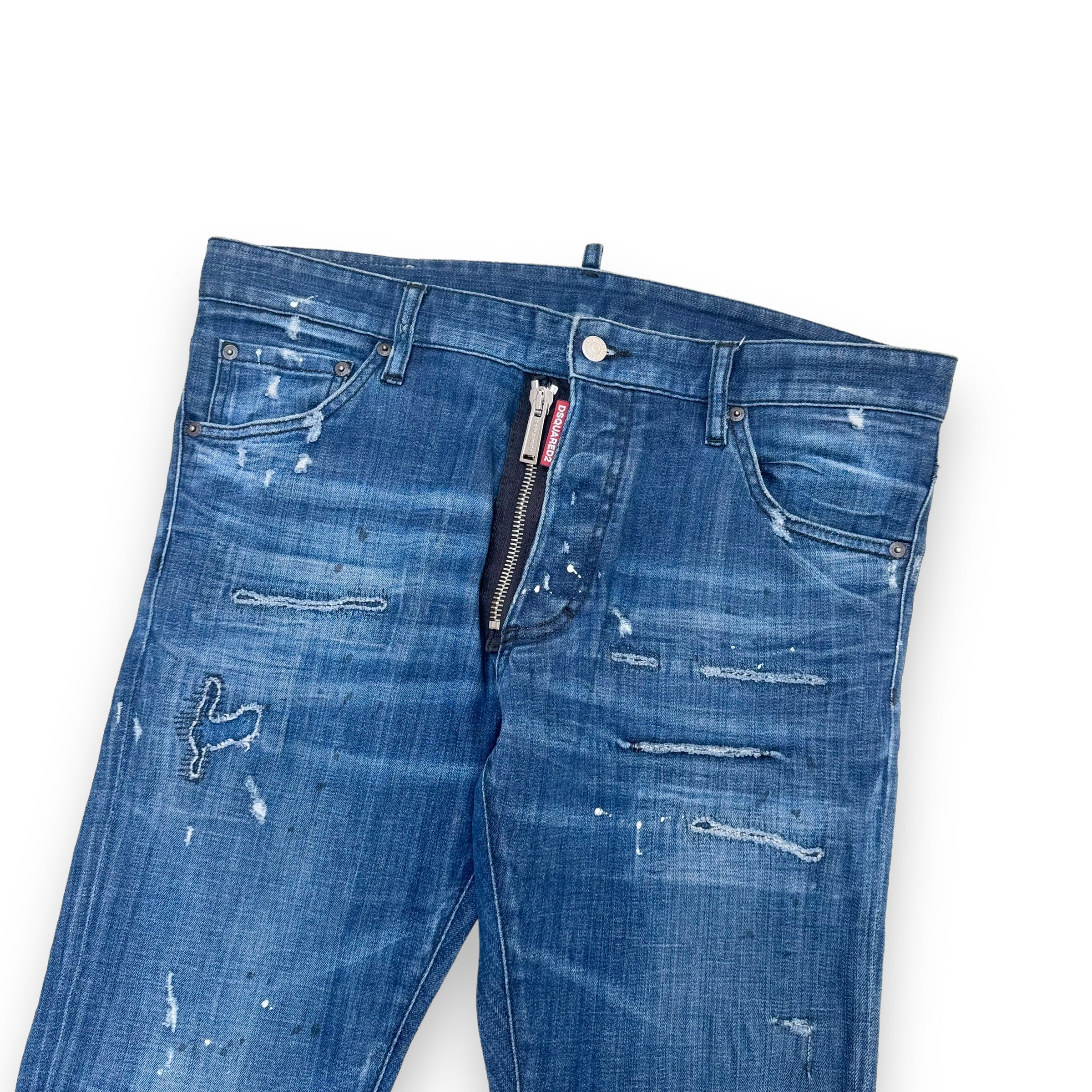 DSQUARED2 DISTRESSED DENIM JEANS BLUE XL