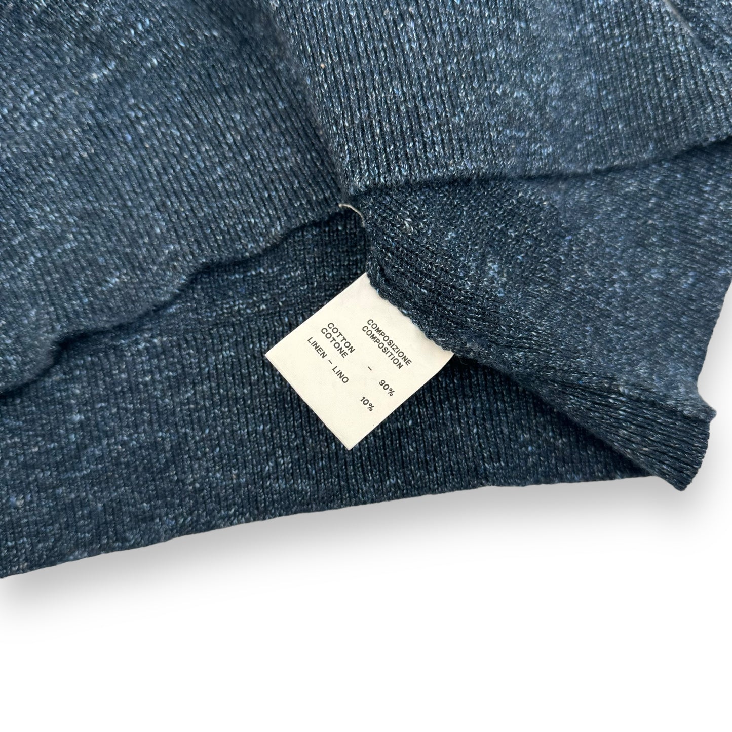 THOM SWEENEY COTTON KNIT CREWNECK SWEATSHIRT NAVY M