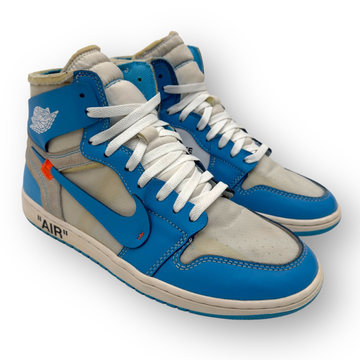 OFF-WHITE X AIR JORDAN 1 RETRO HIGH OG UNC SNEAKER UNIVERSITY BLUE UK9.5