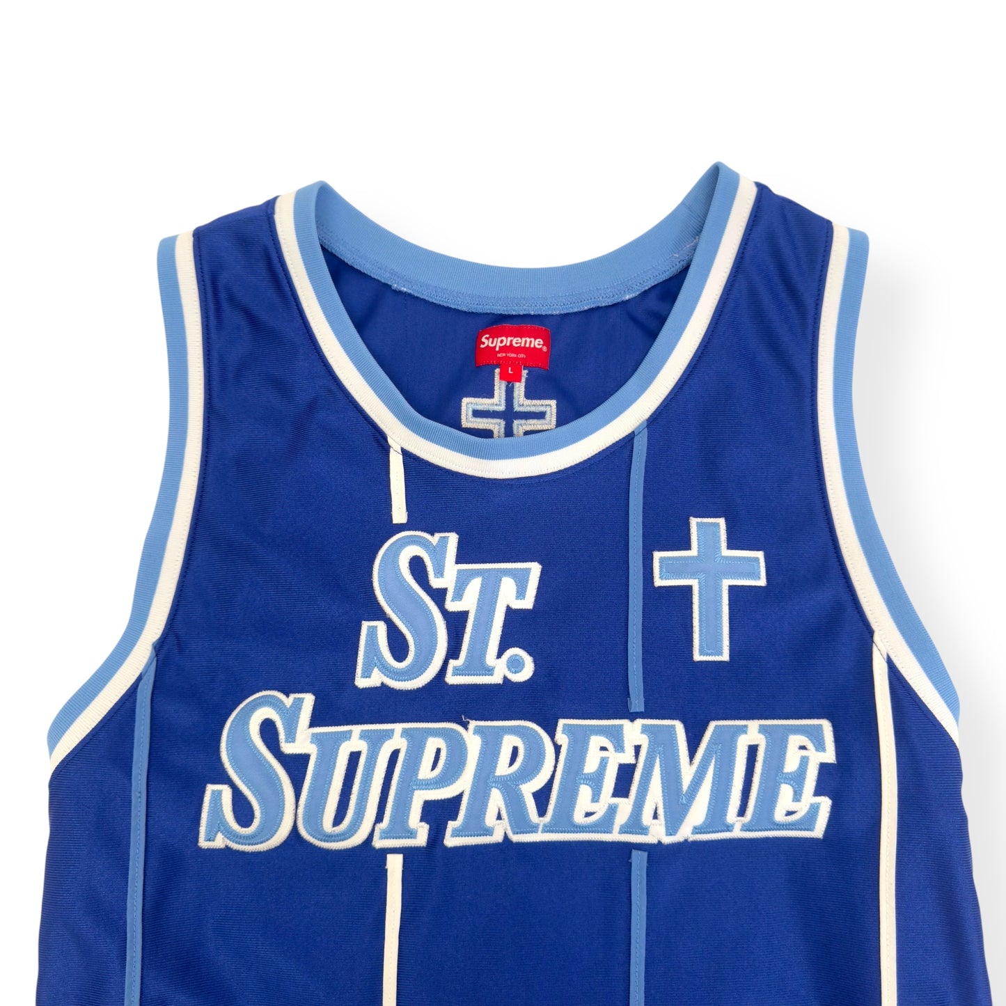 SUPREME ST.SUPREME BASKETBALL JERSEY VEST BLUE L
