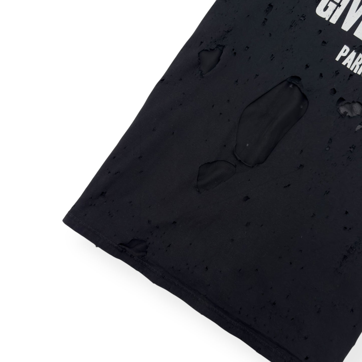 GIVENCHY DISTRESSED LOGO PRINT T-SHIRT BLACK L