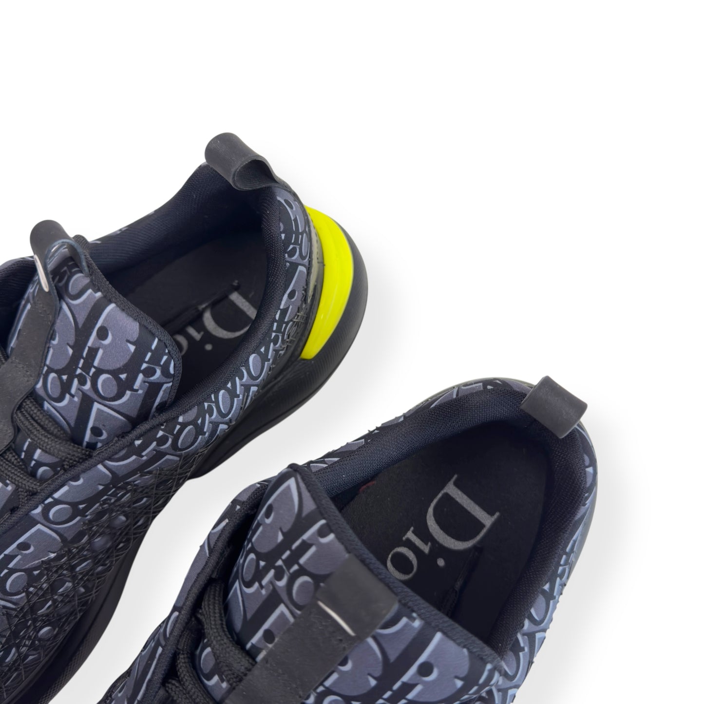 DIOR B24 OBLIQUE TECHNICAL FABRIC SNEAKER BLACK / YELLOW UK10