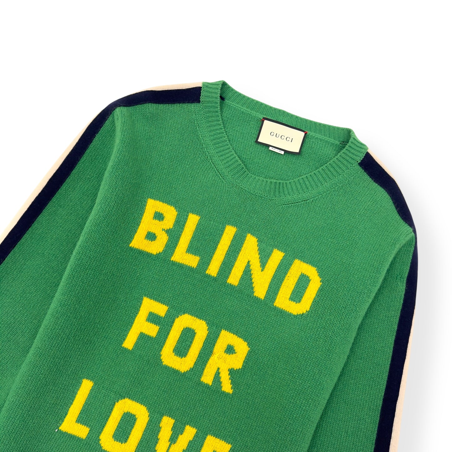 GUCCI ‘BLIND FOR LOVE’ SNAKE SWEATER GREEN / YELLOW / RED L