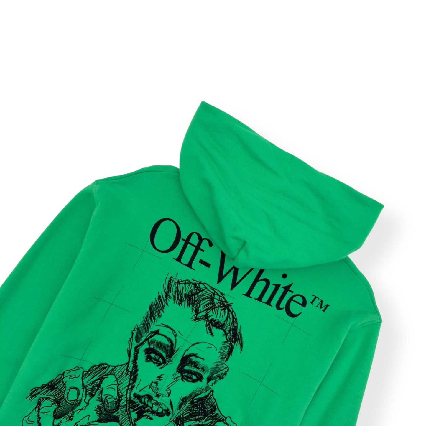 OFF-WHITE PUBLIC TELEVISION HOODIE GREEN / BLACK L