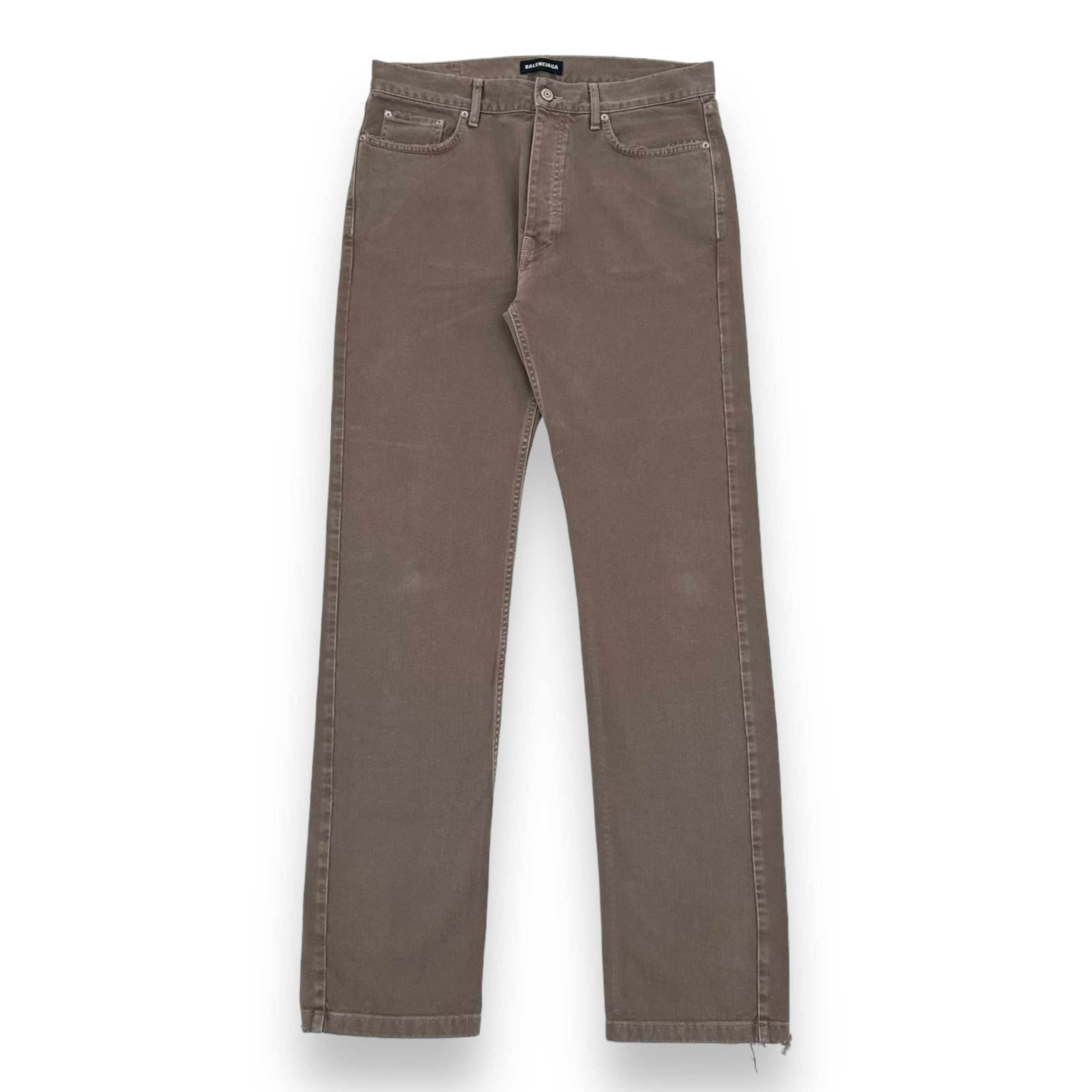 BALENCIAGA STRAIGHT LEG DENIM JEANS OLIVE / KHAKI 32”