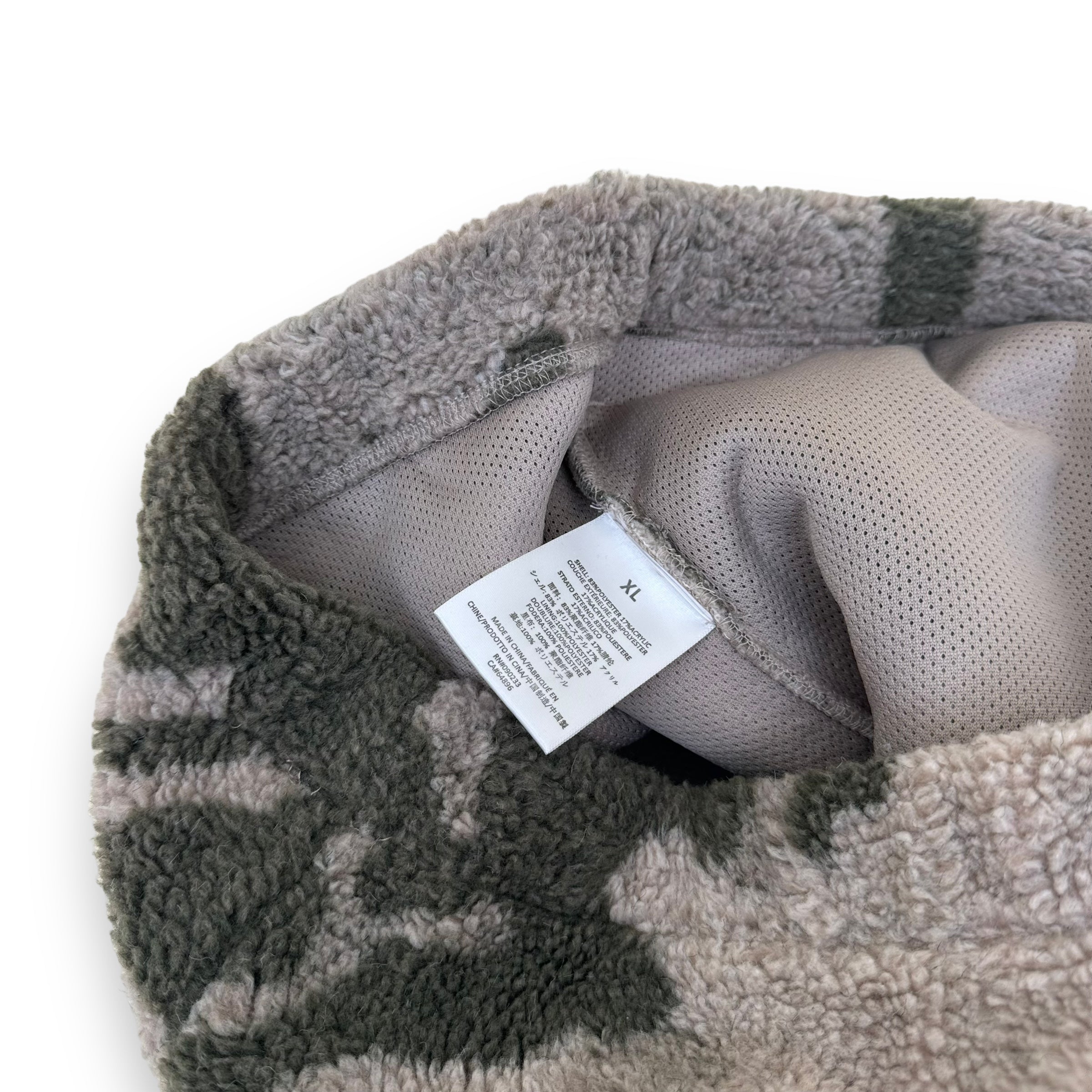 ESSENTIALS FOG RELAXED FIT POLAR FLEECE BOTTOMS GREY CAMO XL