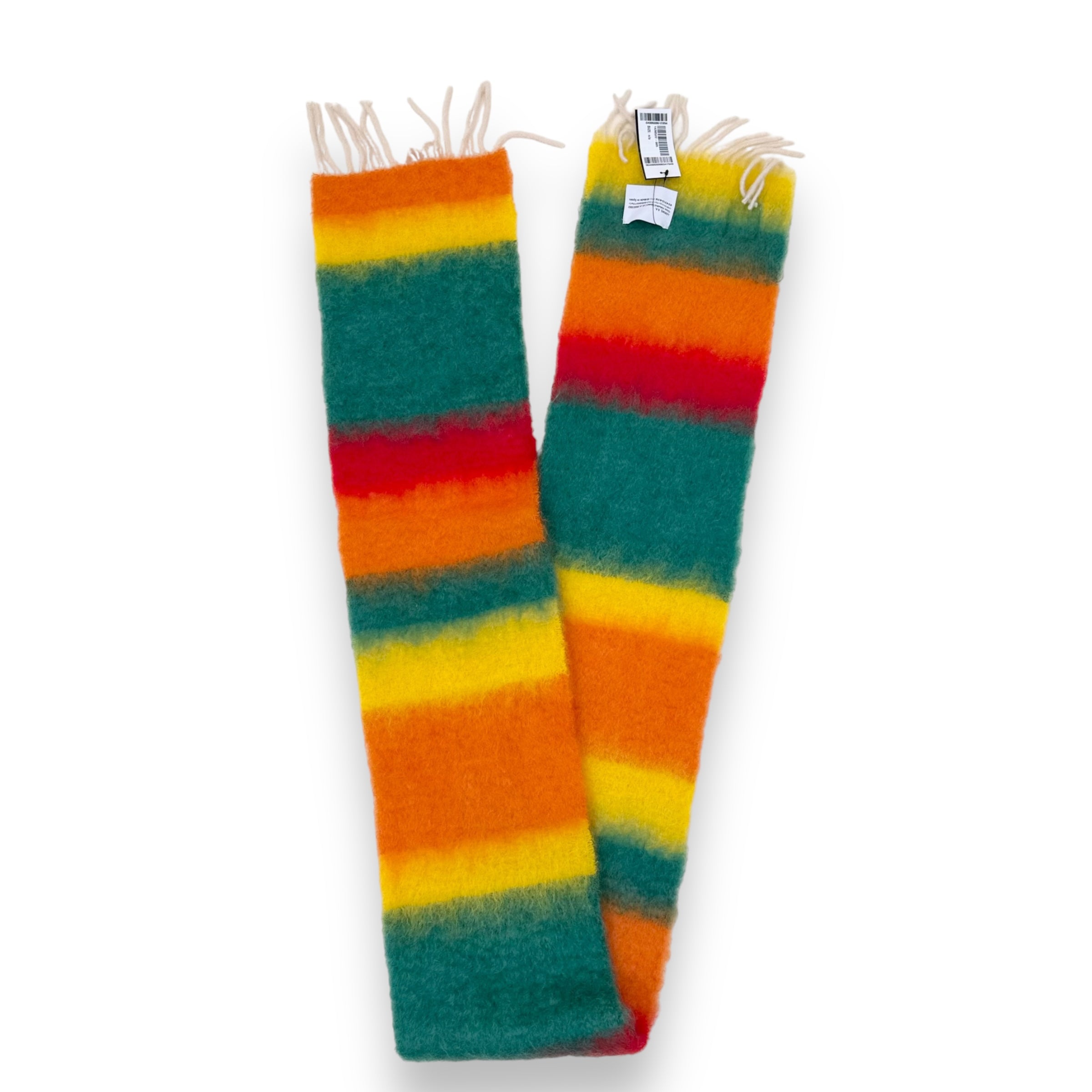 LOEWE STRIPED MOHAIR-WOOL SCARF MULTICOLOURED O/S