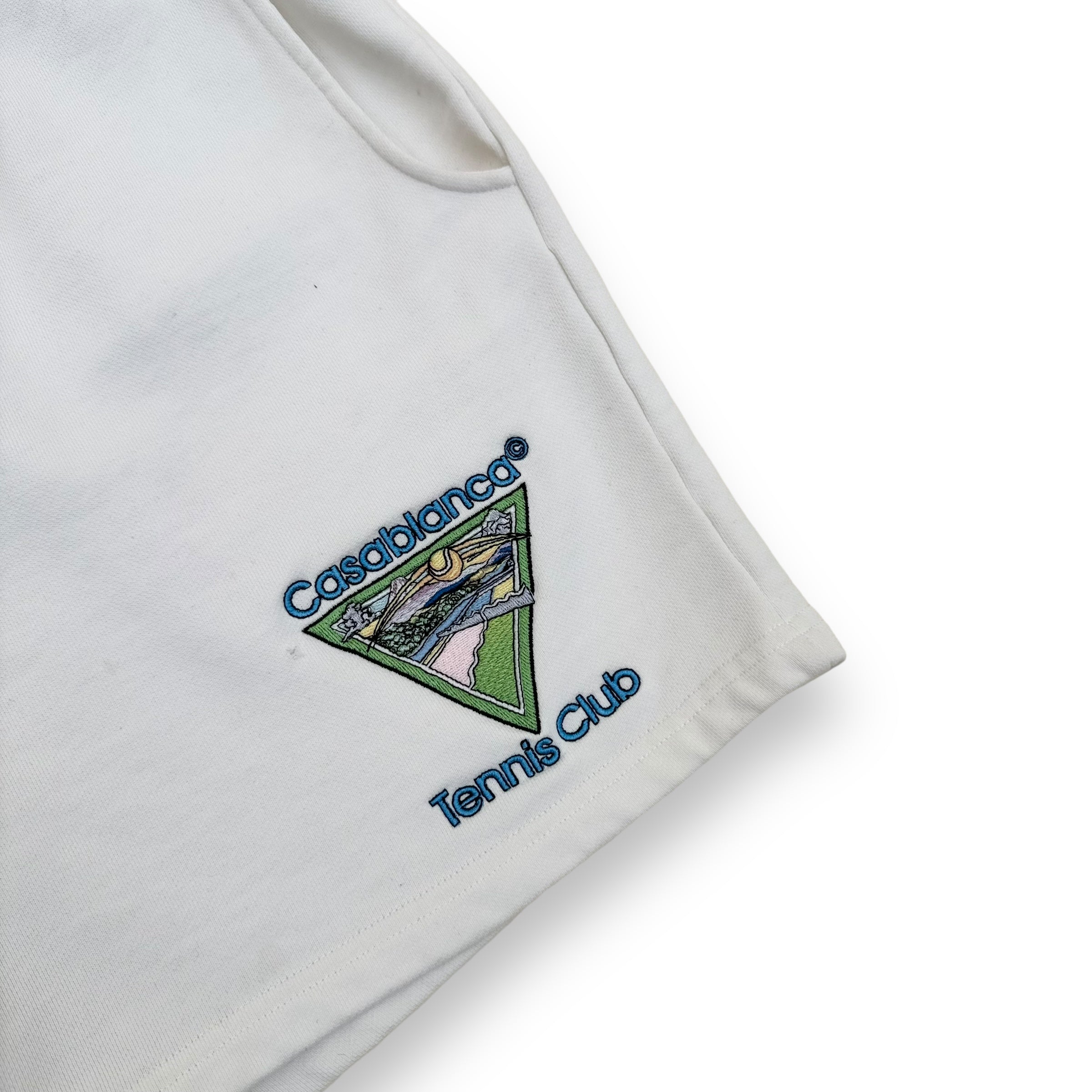 CASABLANCA TENNIS CLUB ICON SWEAT SHORTS WHITE M