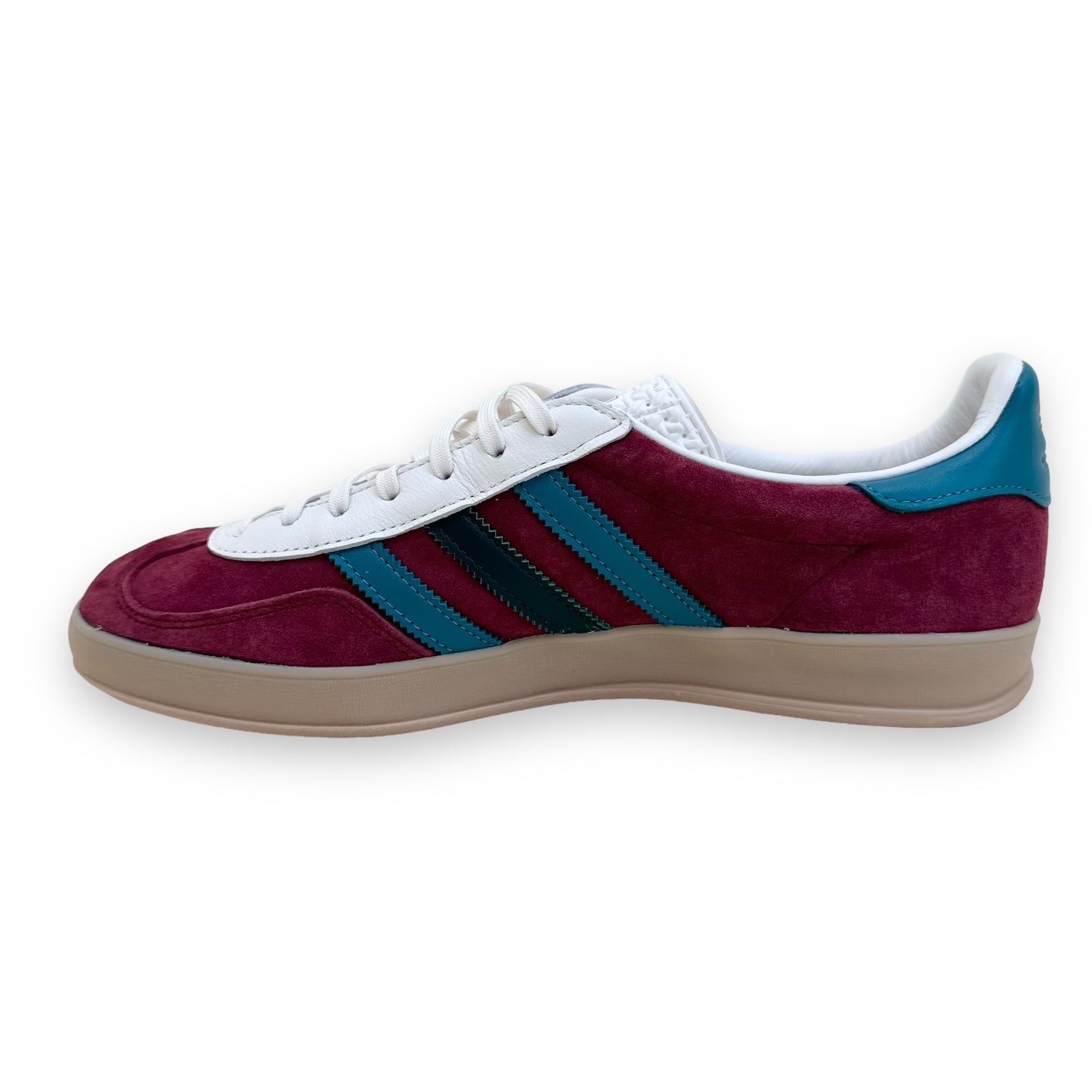 ADIDAS ORIGINAL GAZELLE INDOOR SUEDE SNEAKER BURGUNDY UK10