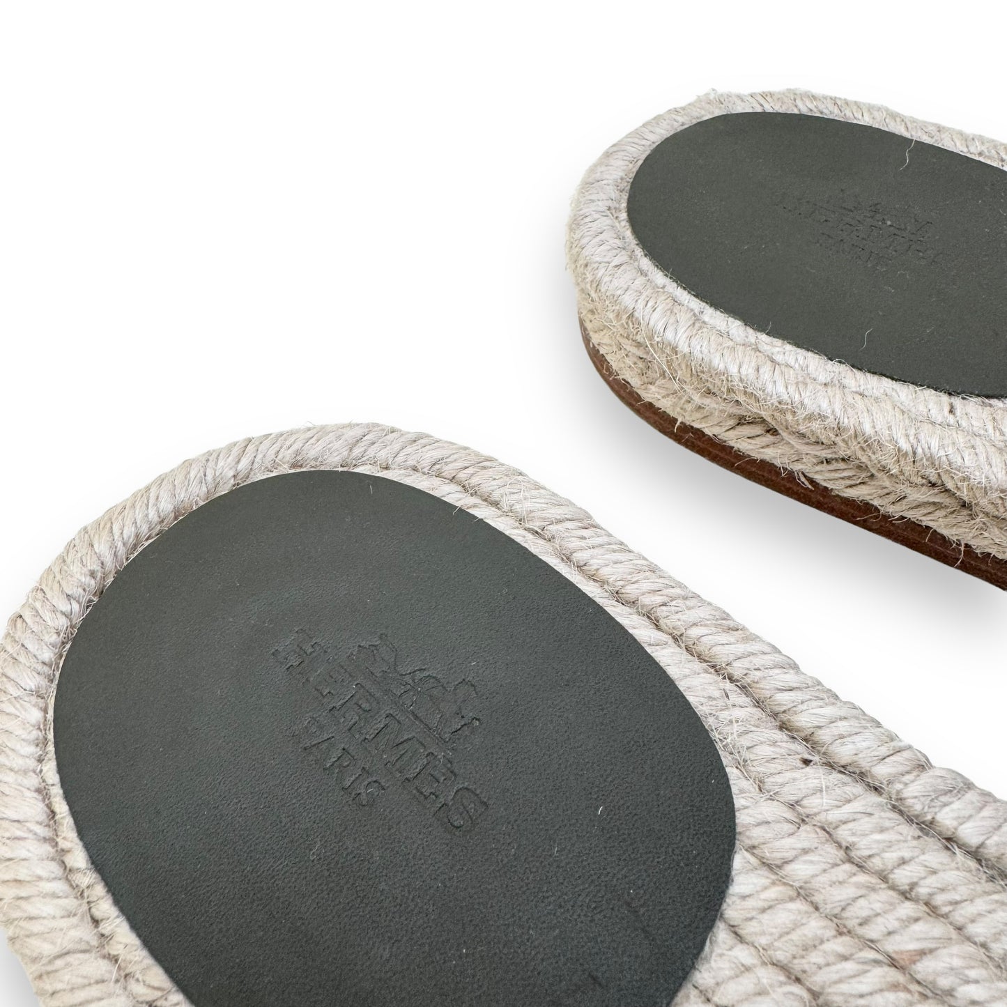 HERMES ANTIGUA ESPADRILLE VERT OLIVE UK8