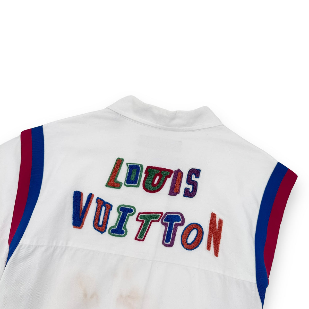 LOUIS VUITTON X NBA BASKETBALL SHORT SLEEVE SHIRT WHITE L