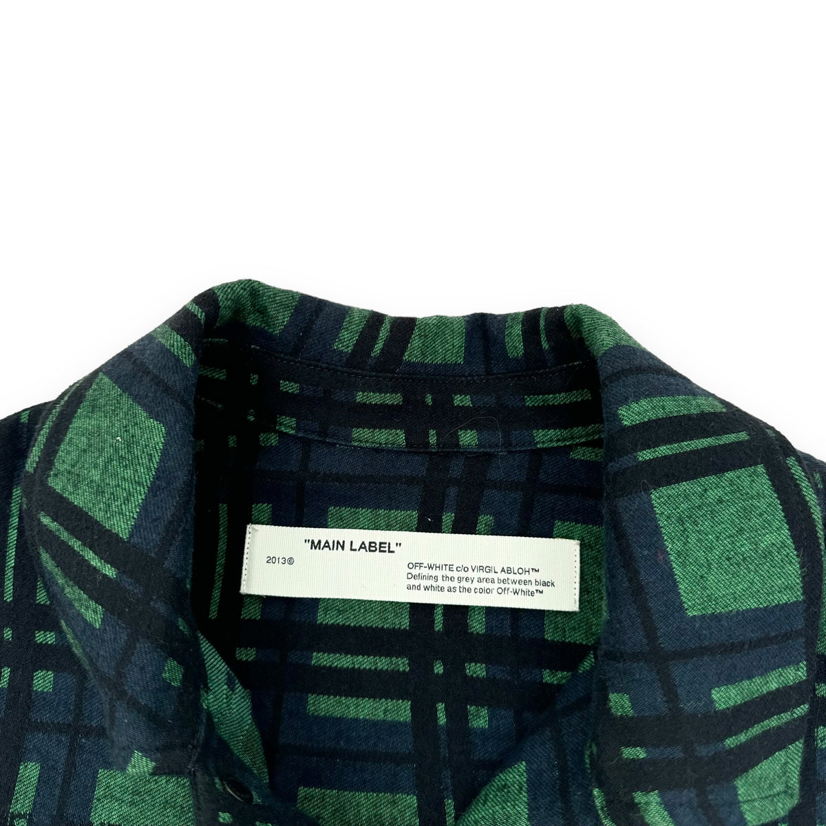 OFF-WHITE OVERSIZED CHECKED SHIRT GREEN M
