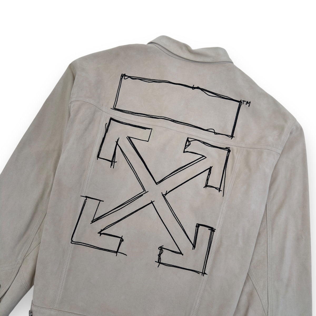 OFF-WHITE TAFT POINT LEATHER JACKET SAND / BLACK L
