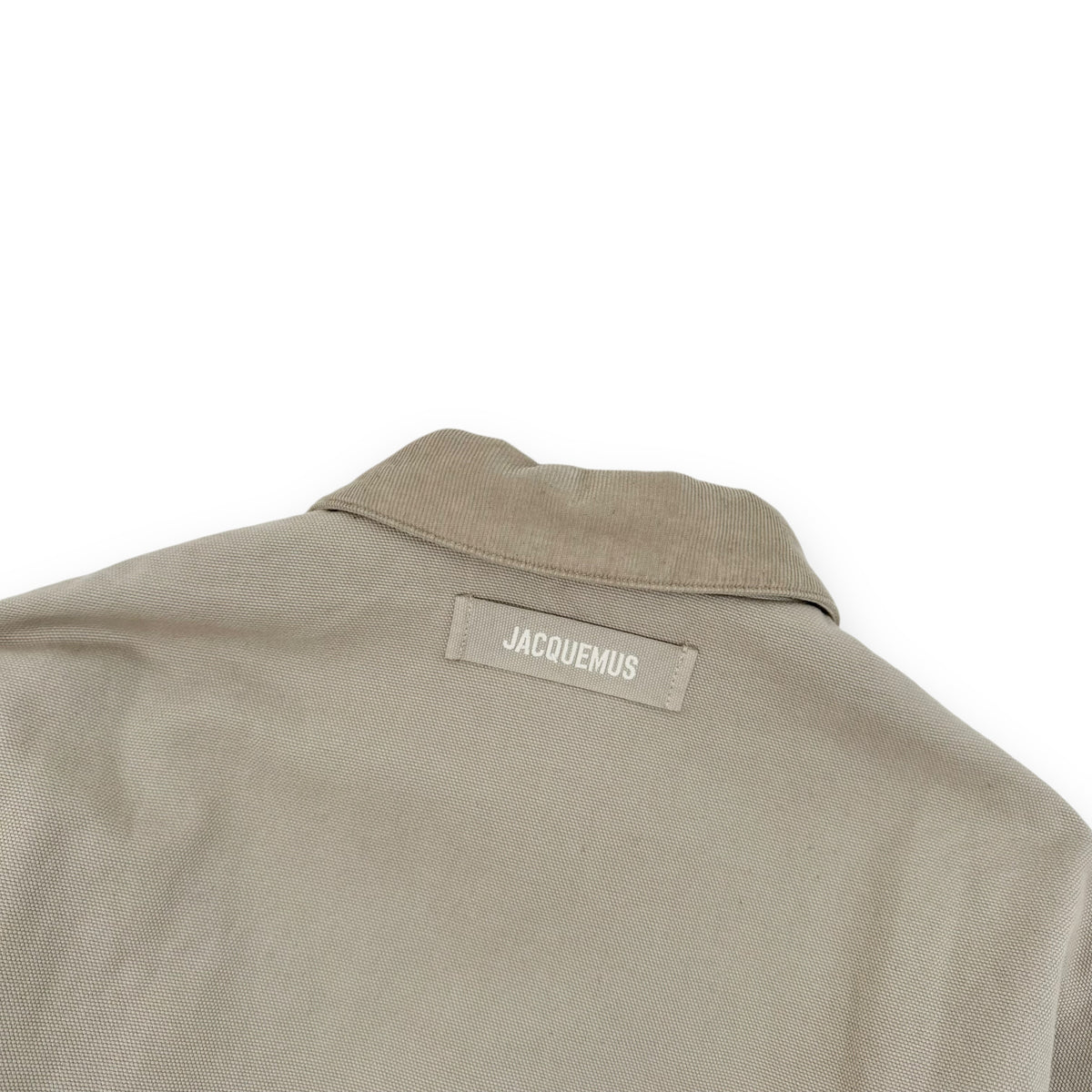 JACQUEMUS CROPPED LE BLOUSON TRIVELA UTILITY COTTON JACKET NATURAL XS