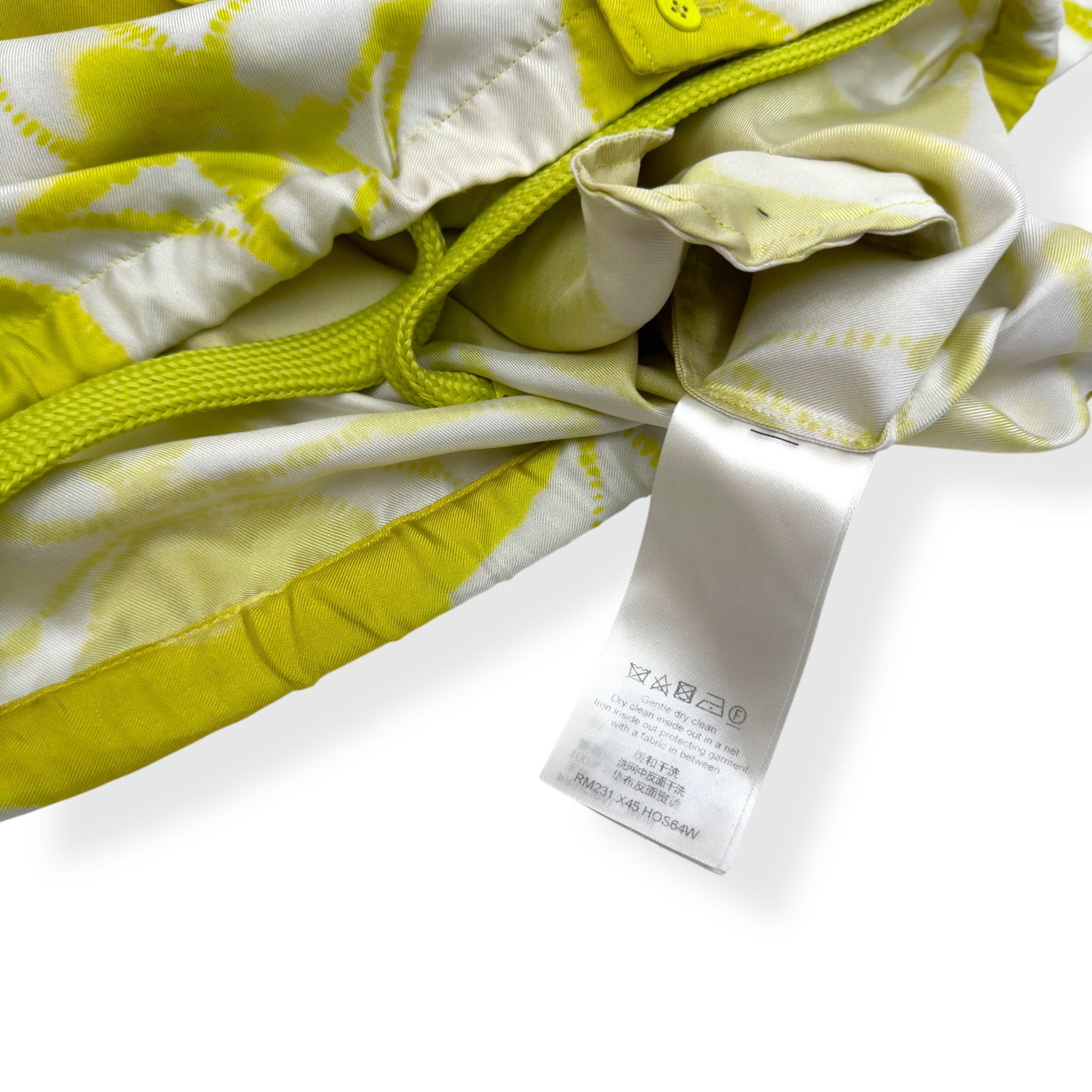 LOUIS VUITTON SHIBORI SHORT-SLEEVE SILK SHIRT YELLOW / WHITE XL