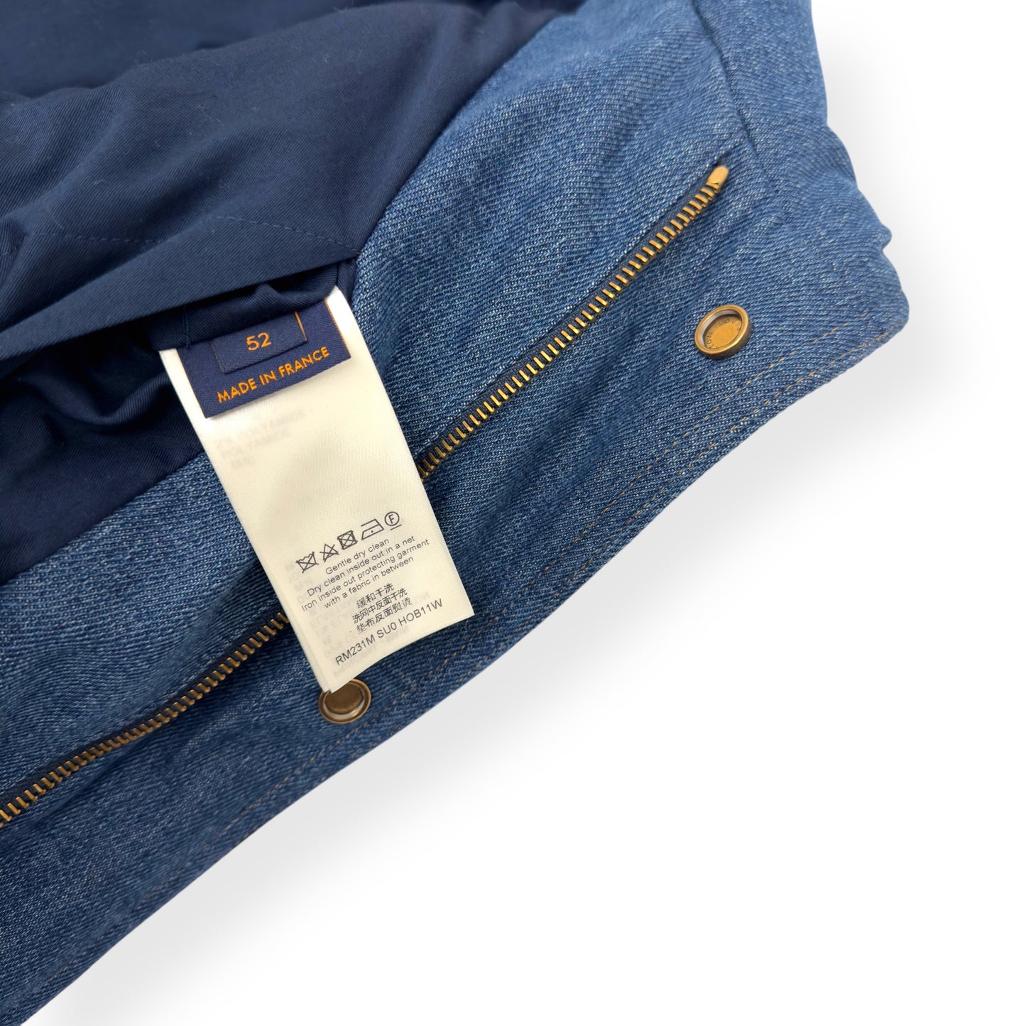 LOUIS VUITTON MONOGRAM PADDED DENIM JACKET INDIGO FR52 / L