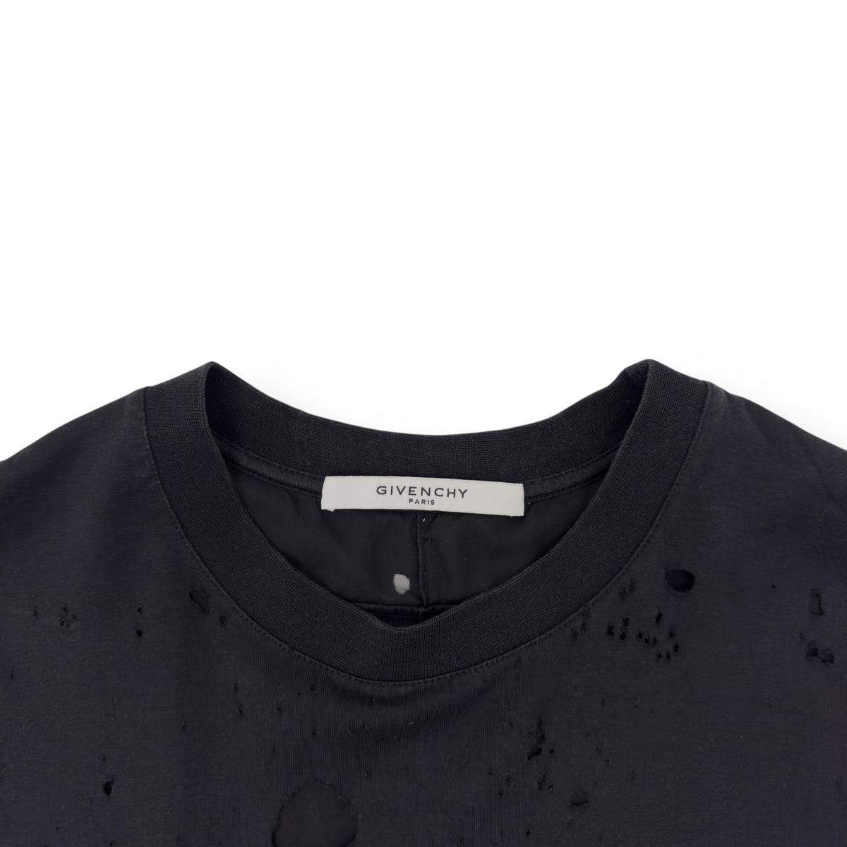 GIVENCHY DISTRESSED LOGO PRINT T-SHIRT BLACK L