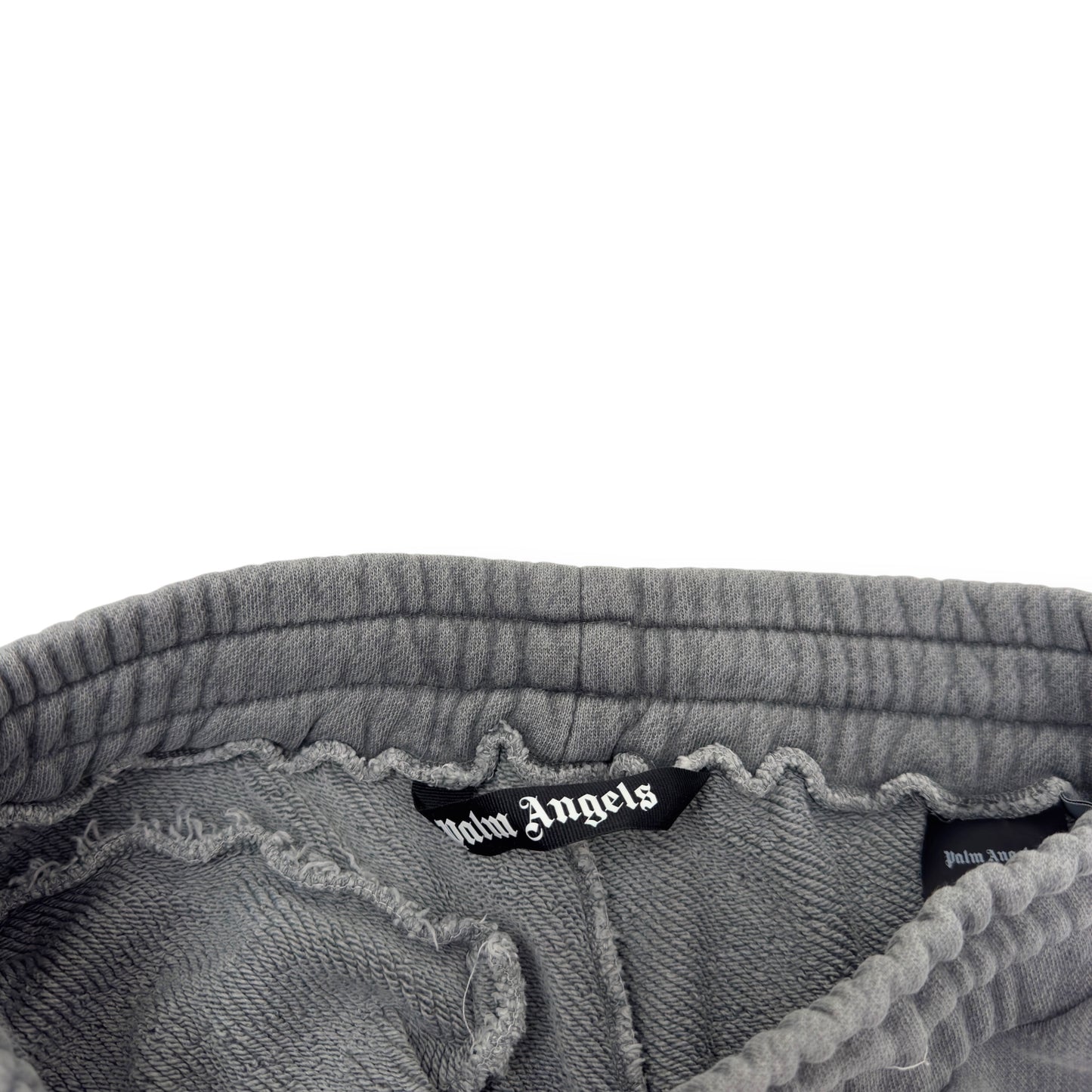 PALM ANGELS CURVED LOGO SWEATPANTS GREY / WHITE S