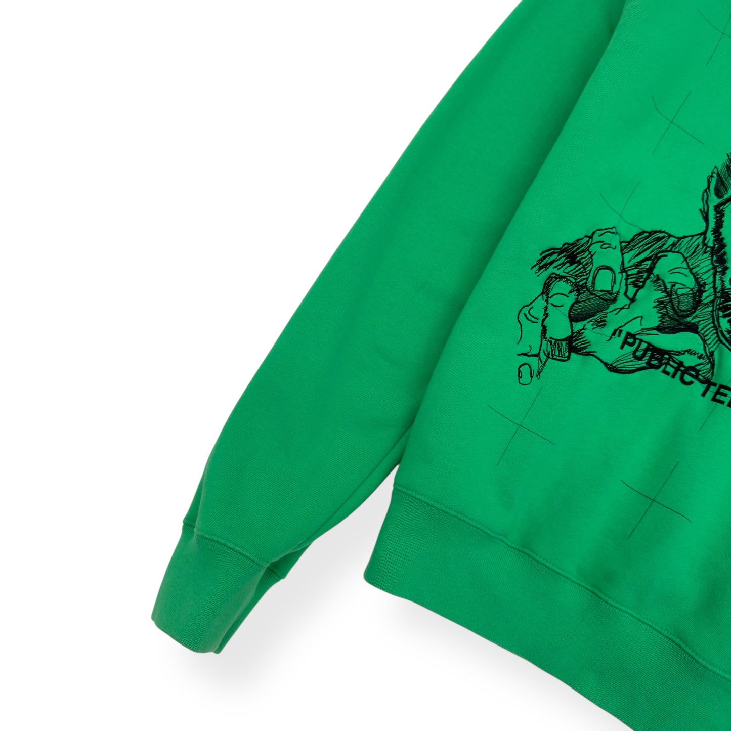 OFF-WHITE PUBLIC TELEVISION HOODIE GREEN / BLACK L