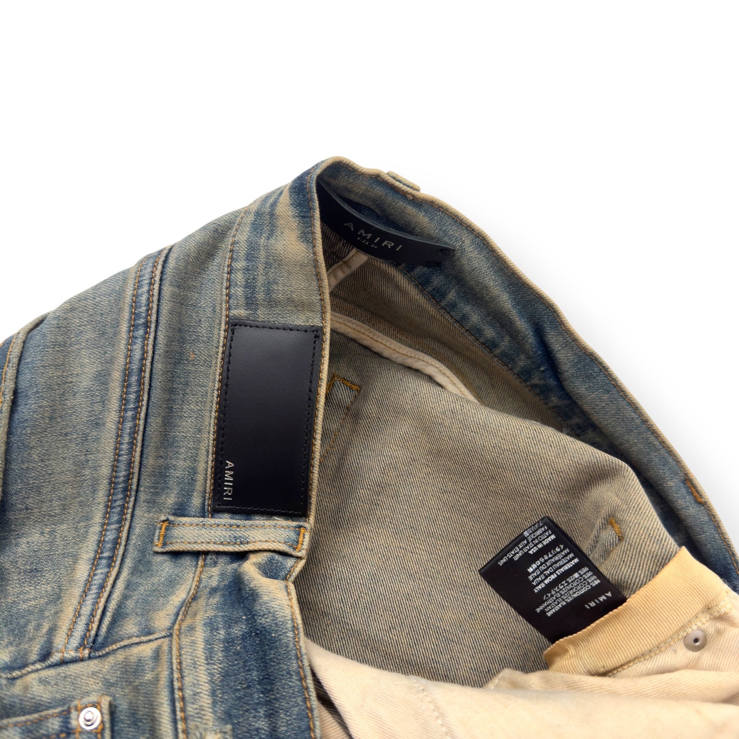 AMIRI BANDANA DISTRESSED SKINNY DENIM JEANS W34”