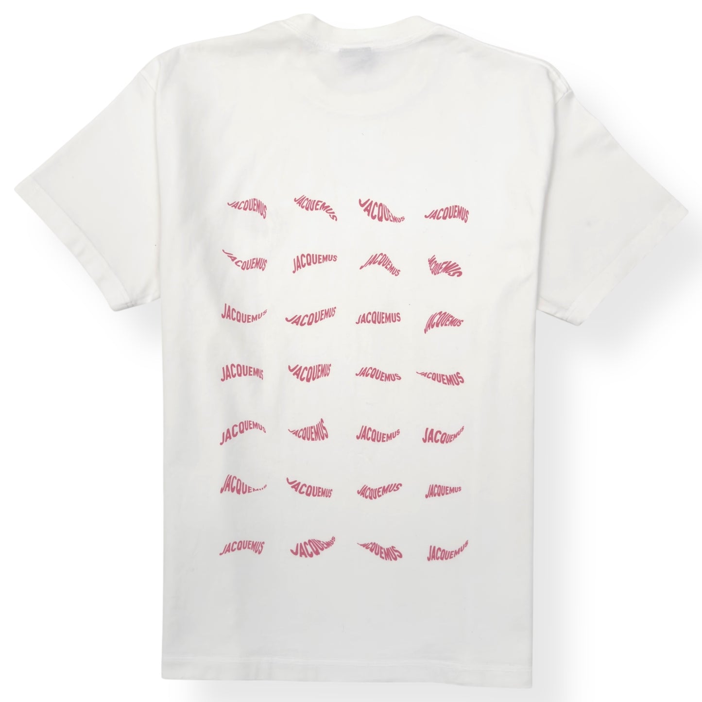 JACQUEMUS LE T-SHIRT VAGUE PRINT LOGO T-SHIRT PINK / WHITE XL